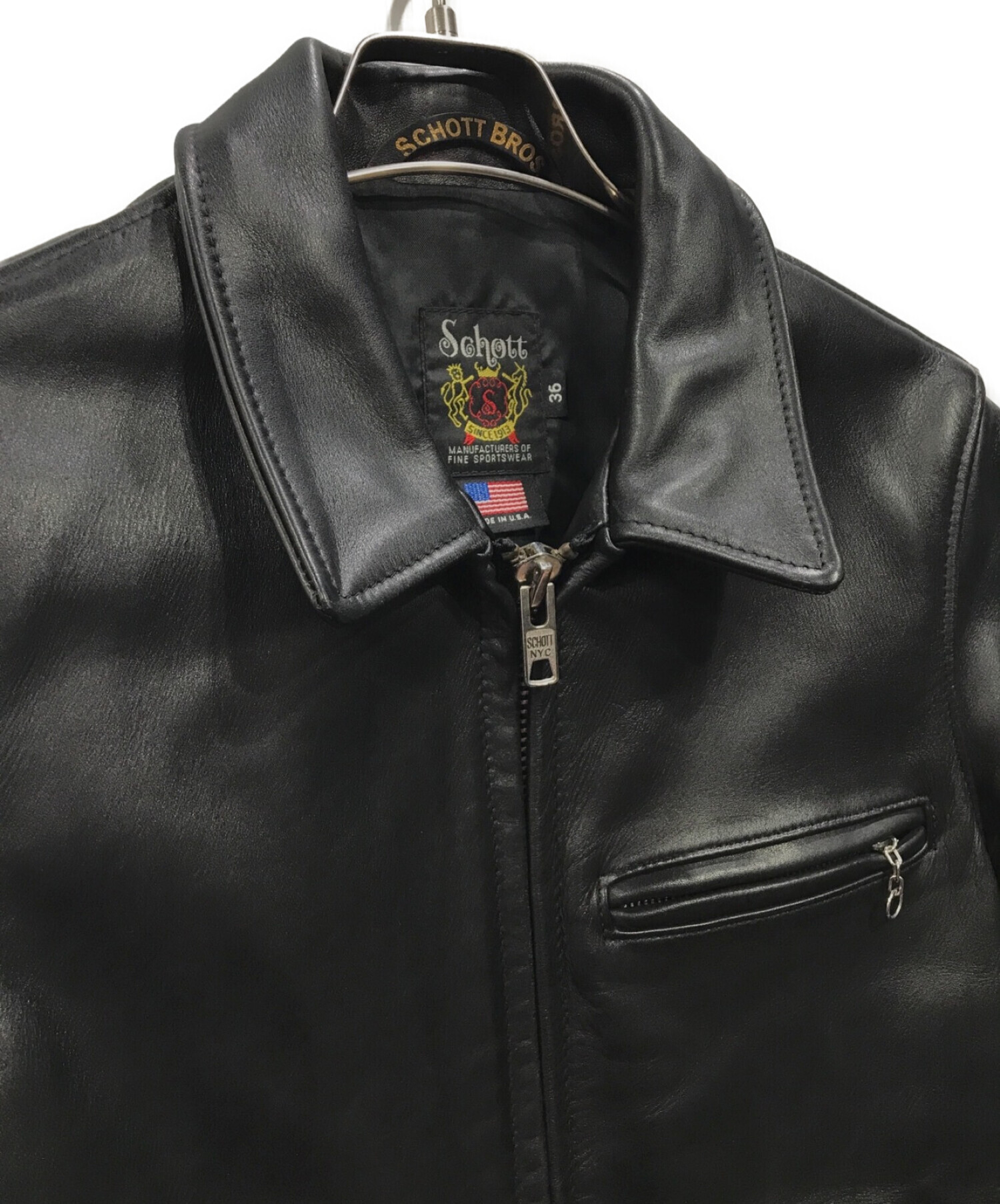 Schott (ショット) 103US TRUCKER JACKET ブラック サイズ:36