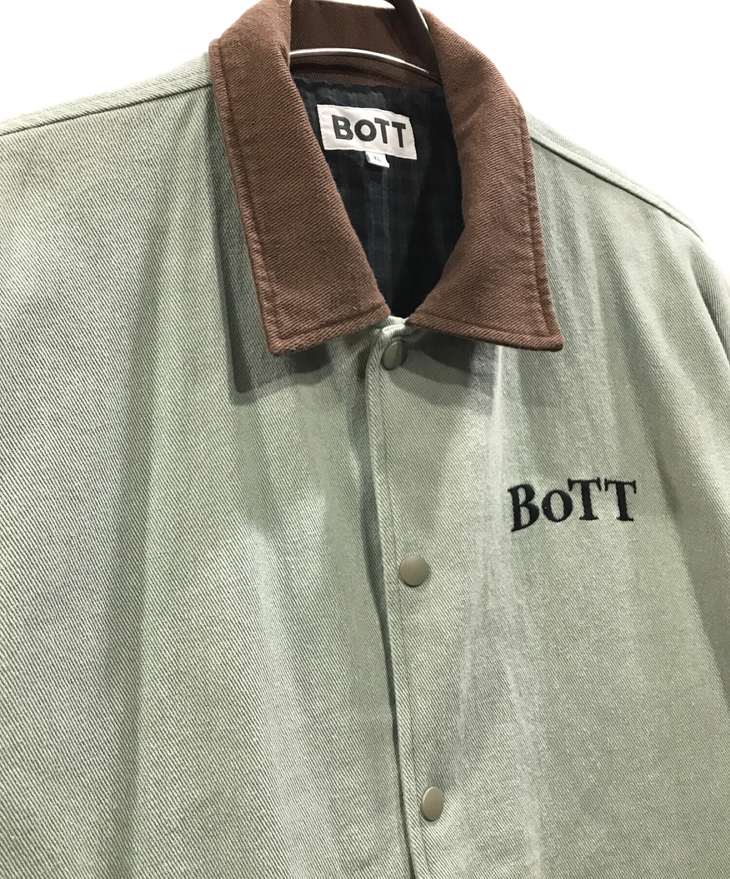 BoTT (ボット) Heavy Twill Coach Jacket コーチジャケット ブラウン×グリーン サイズ:XL