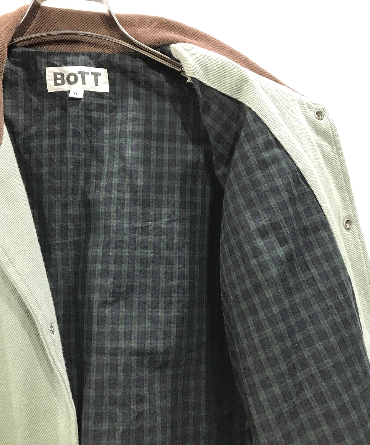 BoTT (ボット) Heavy Twill Coach Jacket コーチジャケット ブラウン×グリーン サイズ:XL