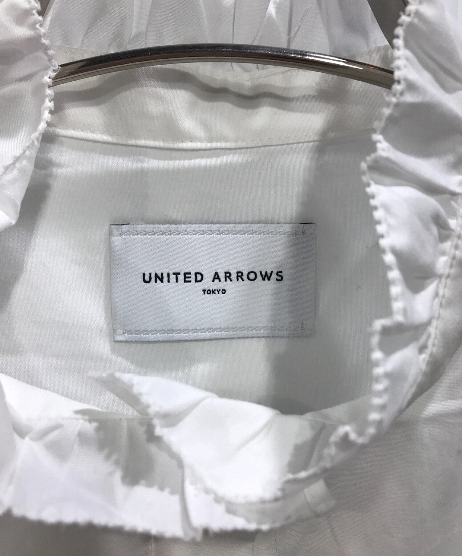 UNITED ARROWS (ユナイテッドアローズ) スタンド フリル シャツ ホワイト サイズ:36