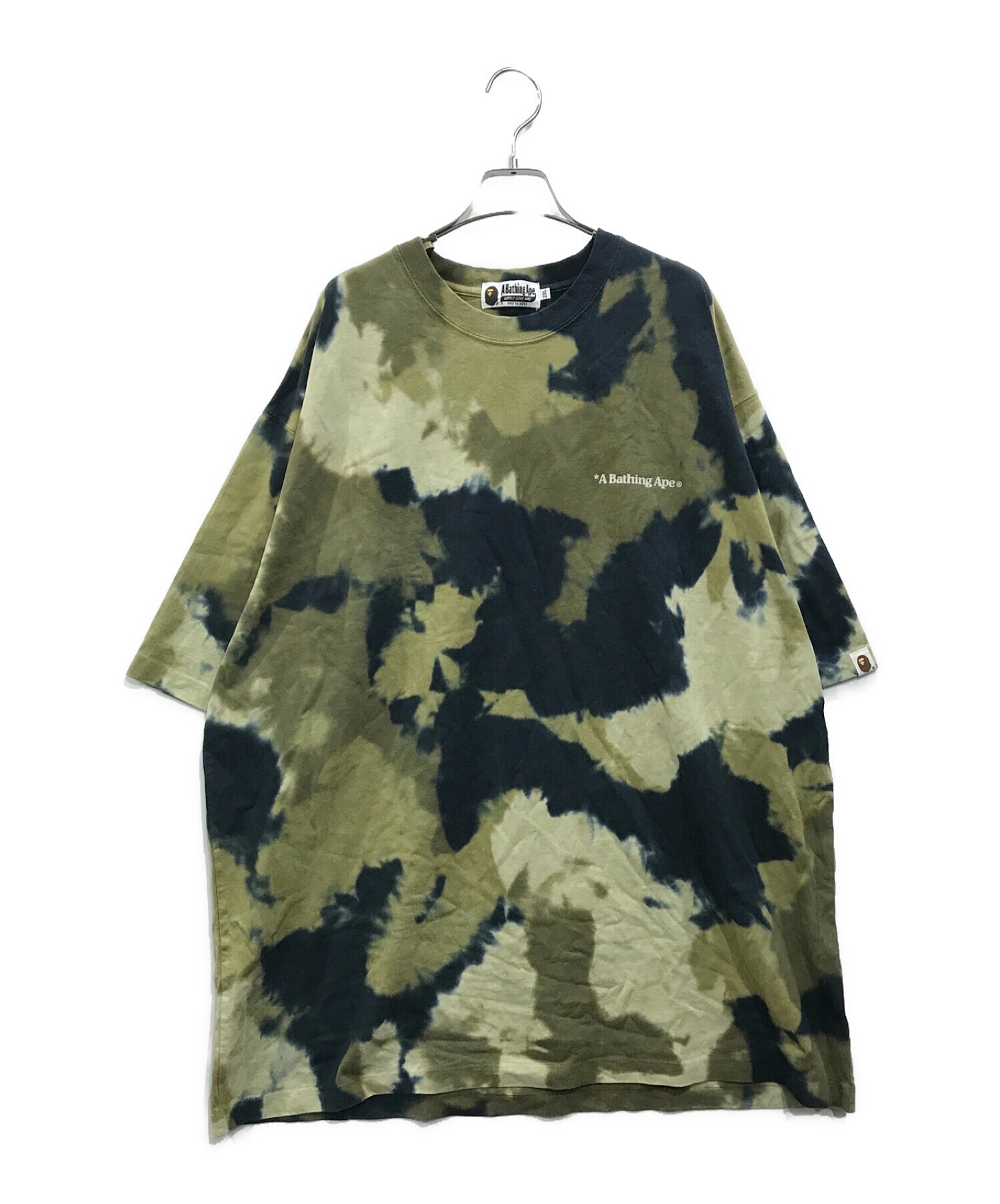 A BATHING APE (アベイシングエイプ) タイダイパターンTシャツ グリーン×ネイビー サイズ:2XL