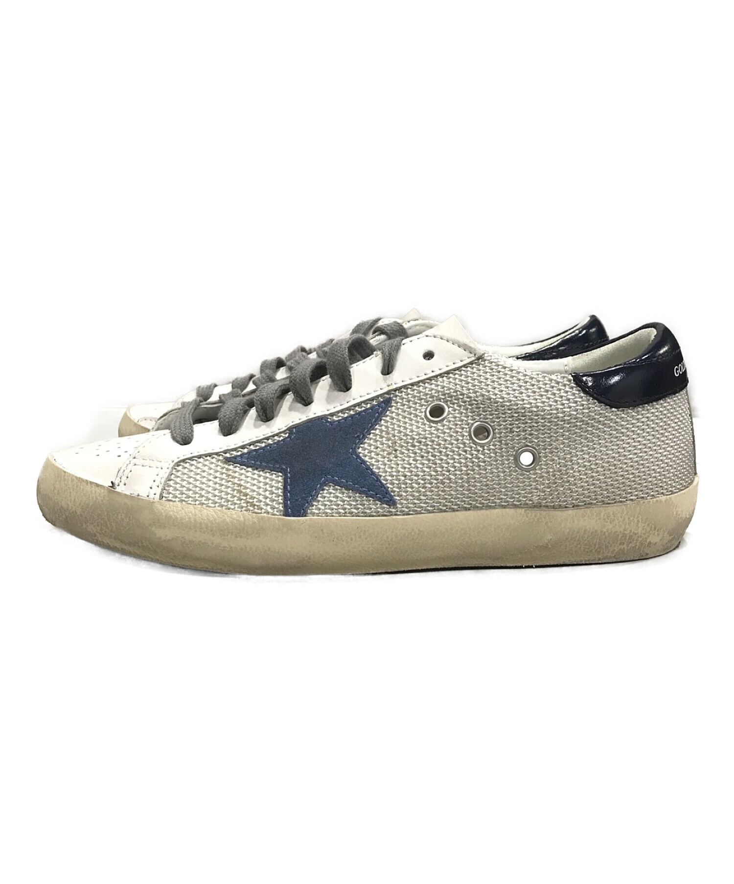 GOLDEN GOOSE (ゴールデングース) SUPERSTAR ローカットスニーカー ホワイト×ブルー サイズ:40