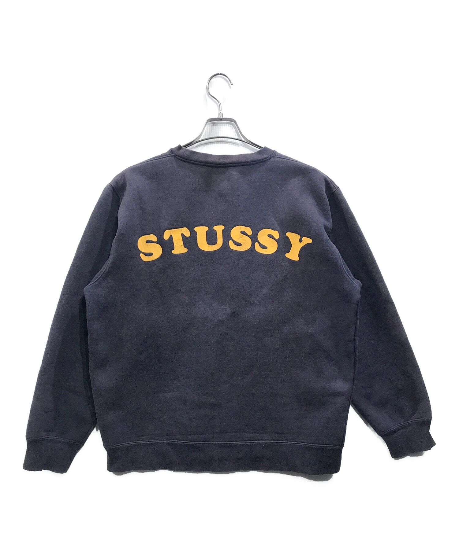 stussy (ステューシー) フロッキープリントスウェット ネイビー サイズ:M