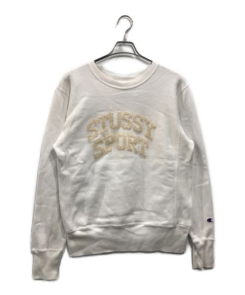 【中古・古着通販】Champion (チャンピオン) stussy (ステューシー) リバースウィーブスウェット ホワイト  サイズ:S｜ブランド・古着通販 トレファク公式【TREFAC FASHION】スマホサイト