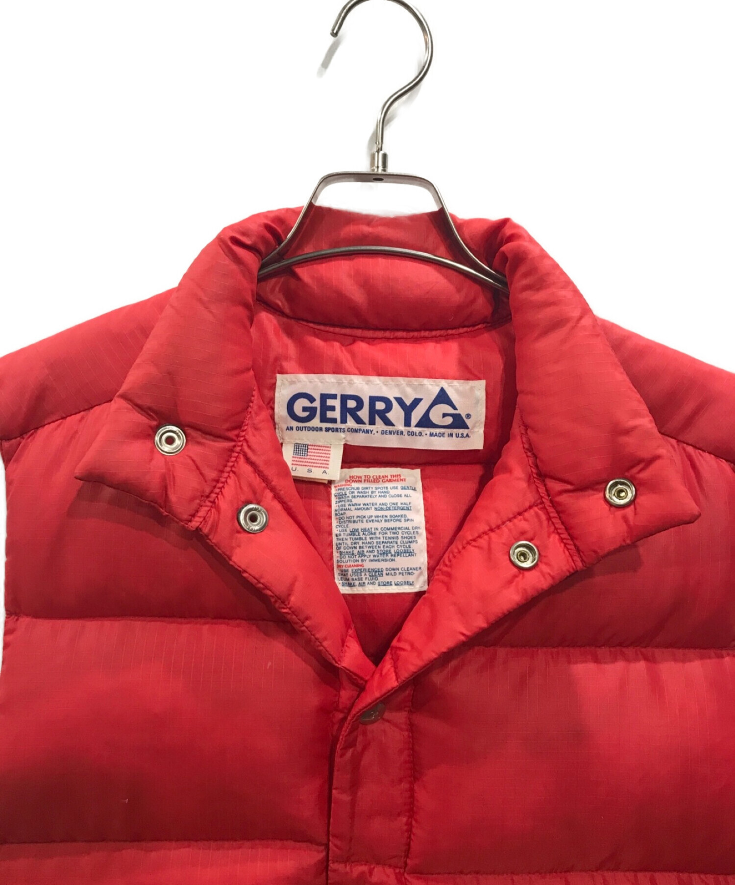 中古・古着通販】GERRY (ジェリー) 80S ダウンベスト レッド サイズ:S 