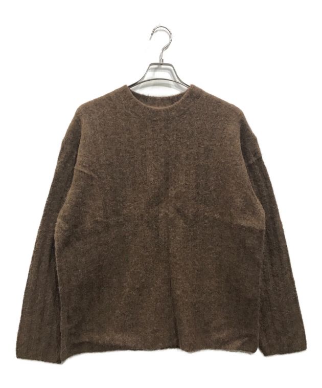 AURALEE (オーラリー) BABY ALPACA WOOL WIDE RIB KNIT P/O ブラウン サイズ:3