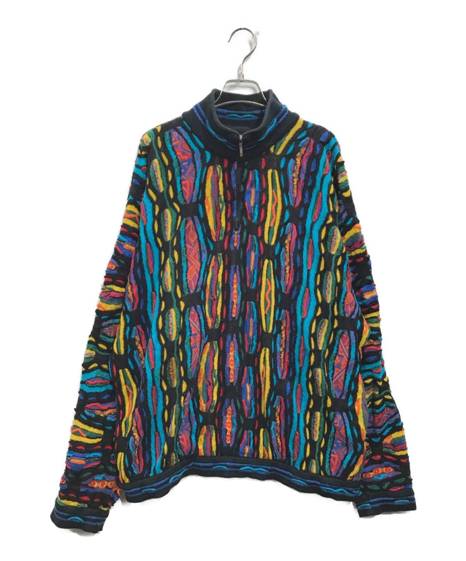 中古・古着通販】Coogi (クージー) ハーフジップ3Dニット マルチカラー