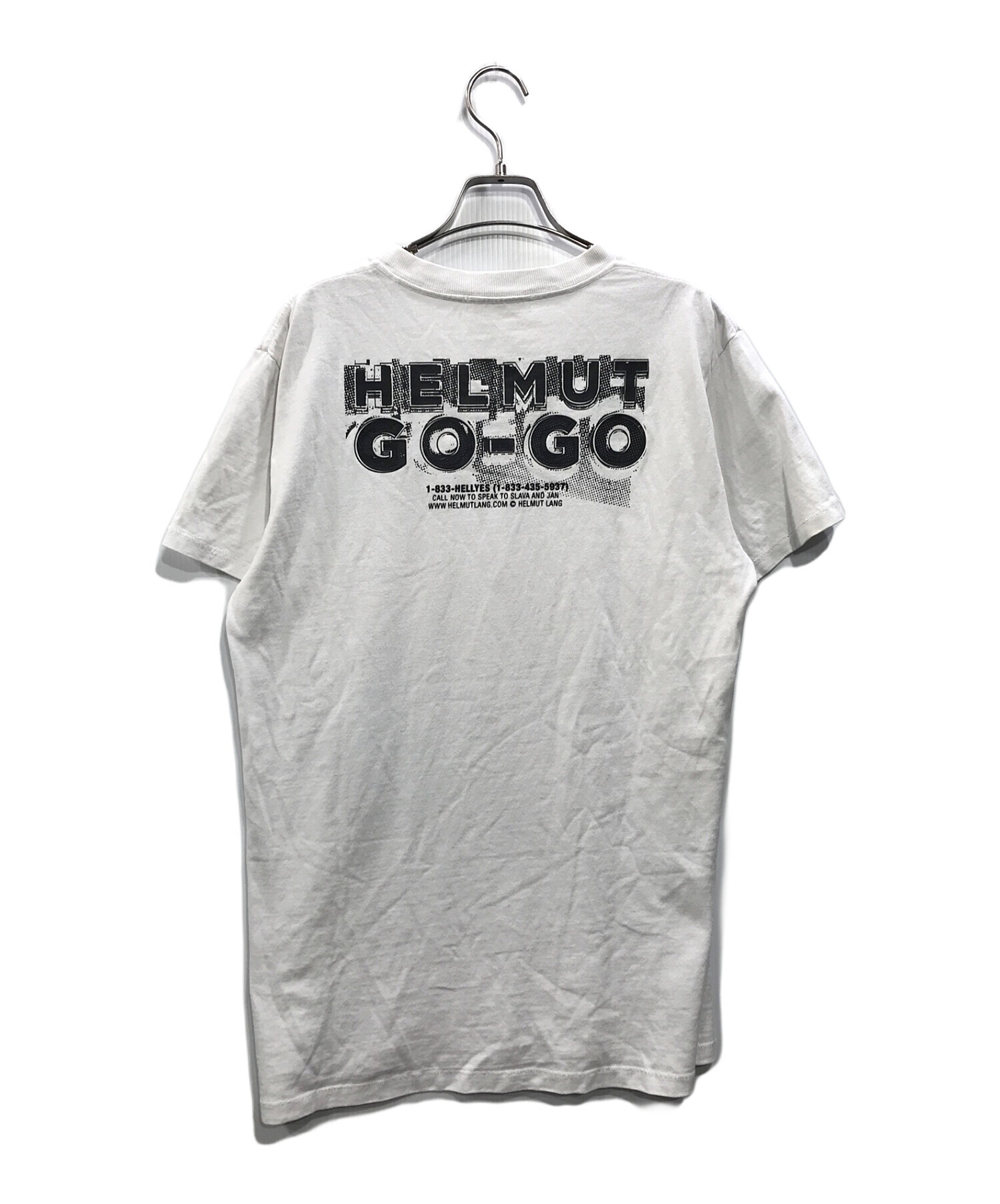 HELMUT LANG (ヘルムートラング) Gogo Logo Cotton Tee ホワイト サイズ:L