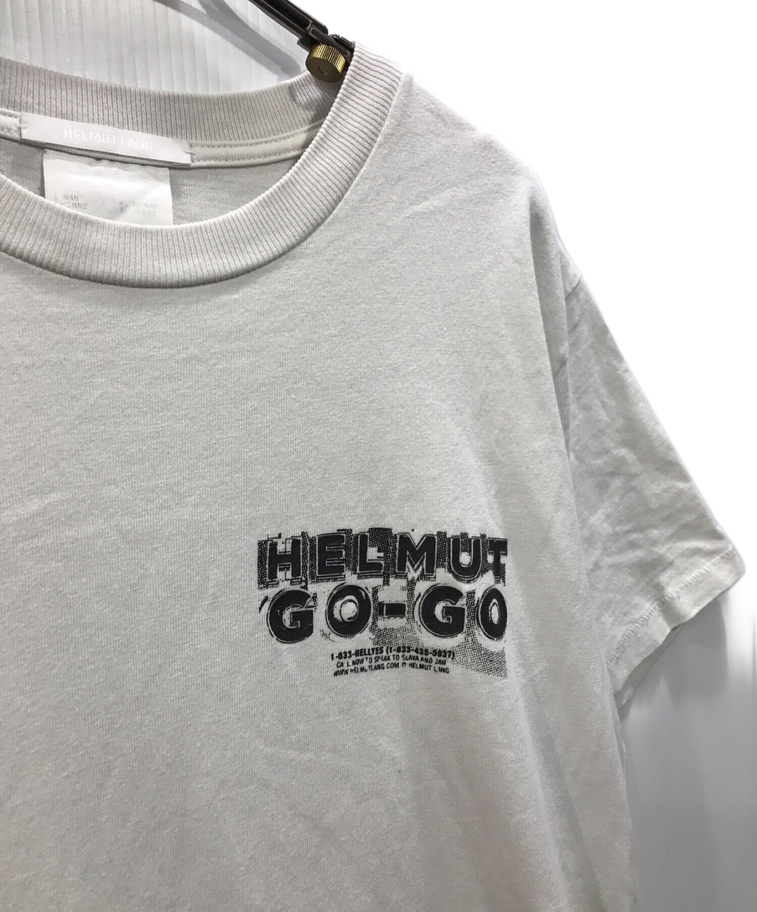 HELMUT LANG (ヘルムートラング) Gogo Logo Cotton Tee ホワイト サイズ:L