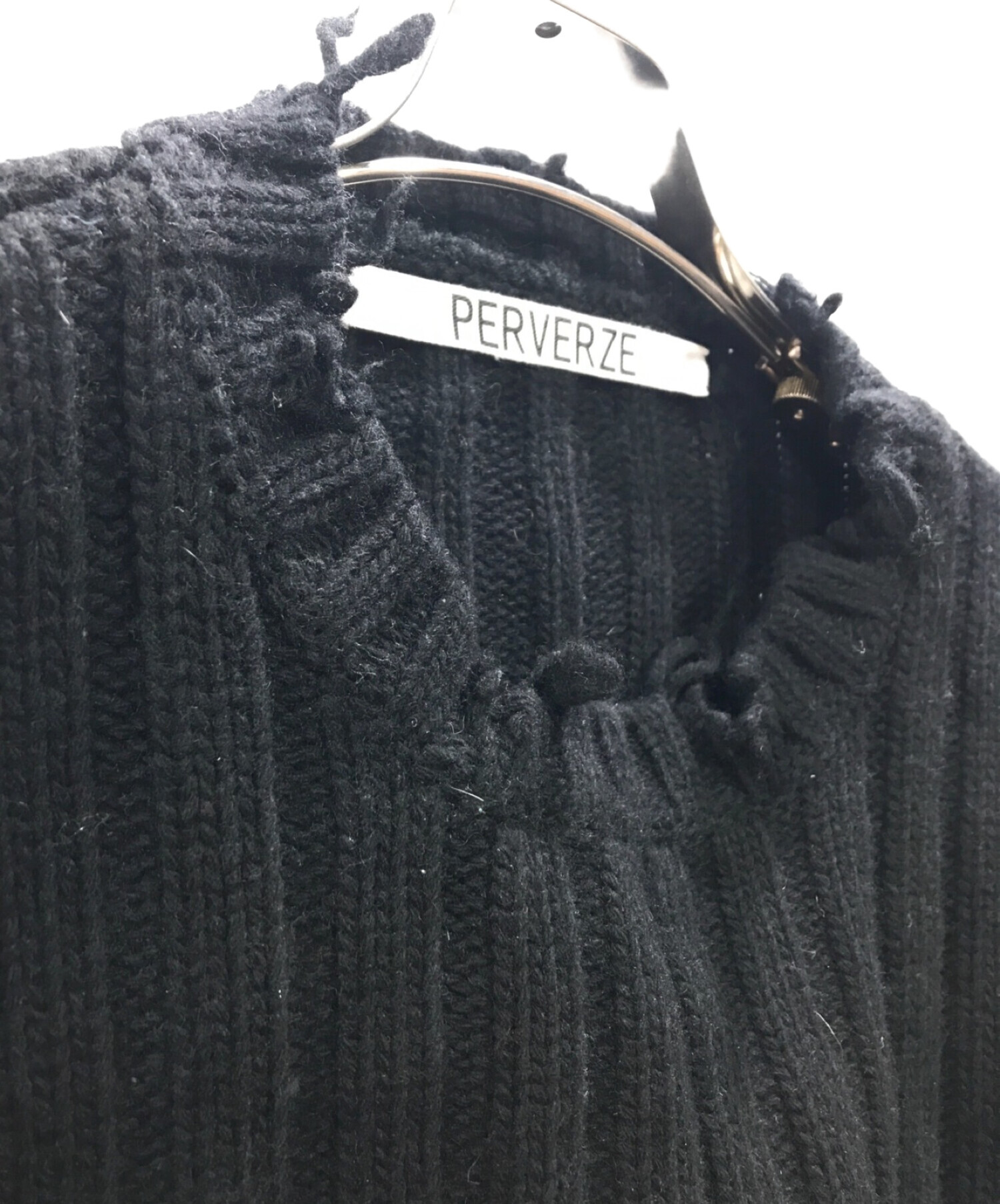 PERVERZE (パーバーズ) Crash Turtle Short Knit ブラック サイズ:F