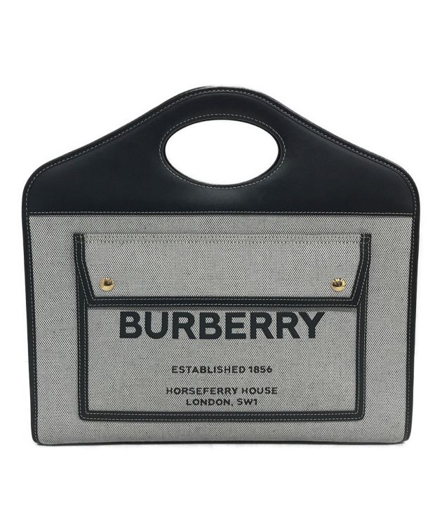 中古・古着通販】BURBERRY (バーバリー) 2WAY POCKET BAG ロゴキャンバスハンドバッグ グレー｜ブランド・古着通販  トレファク公式【TREFAC FASHION】スマホサイト