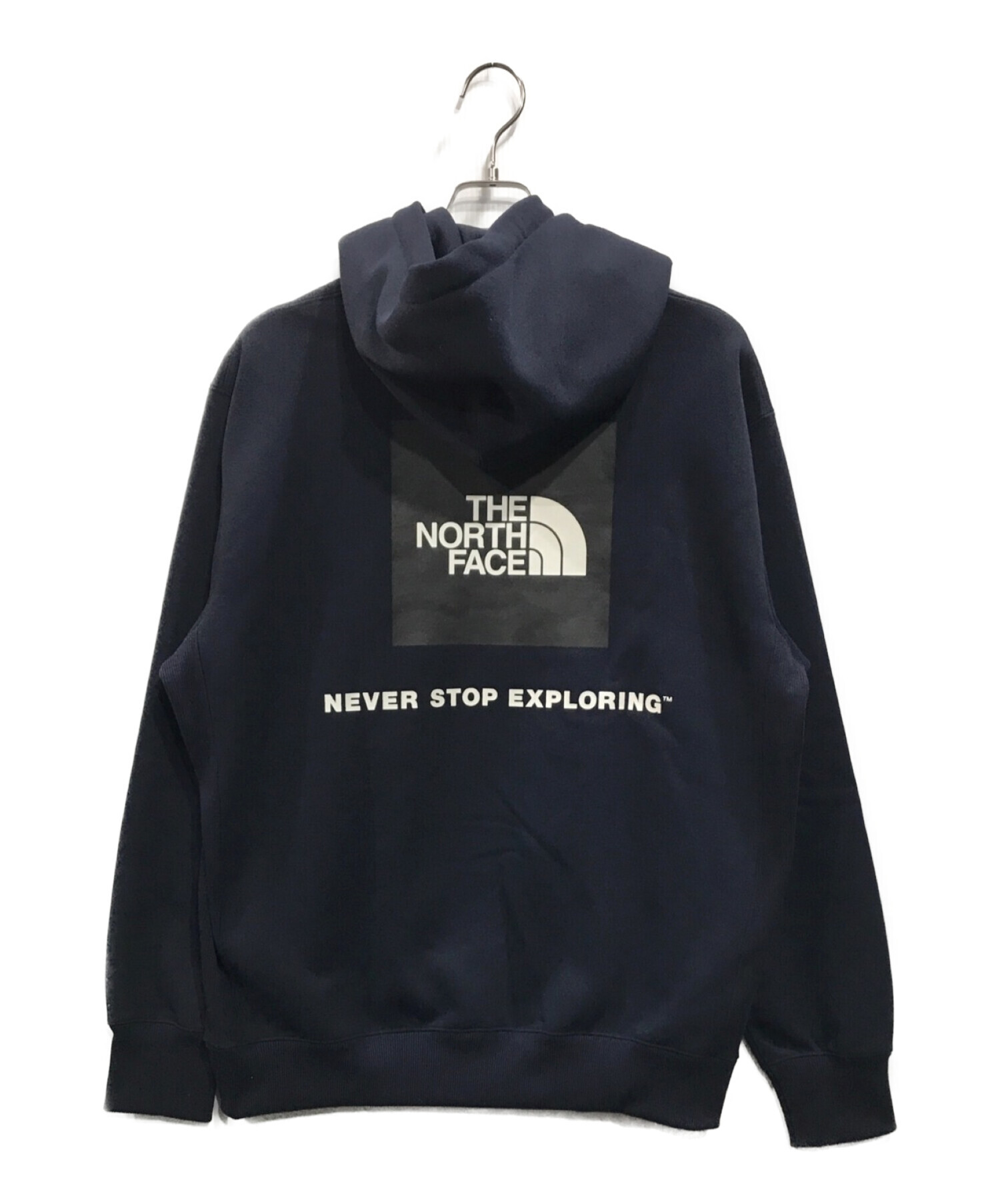 THE NORTH FACE (ザ ノース フェイス) バックスクエアロゴフーディー ネイビー サイズ:XL