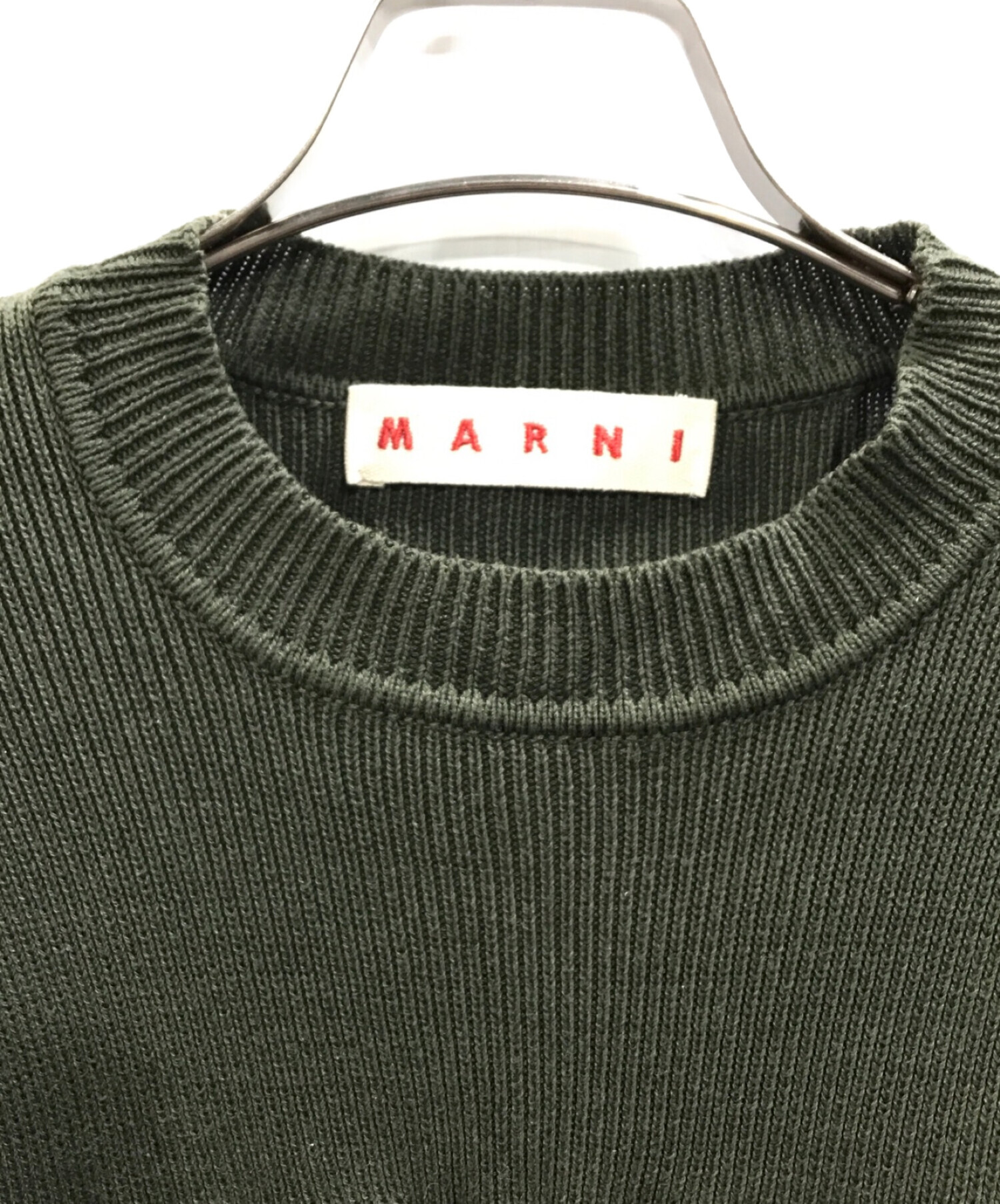 中古・古着通販】MARNI (マルニ) フリルコットンニット オリーブ