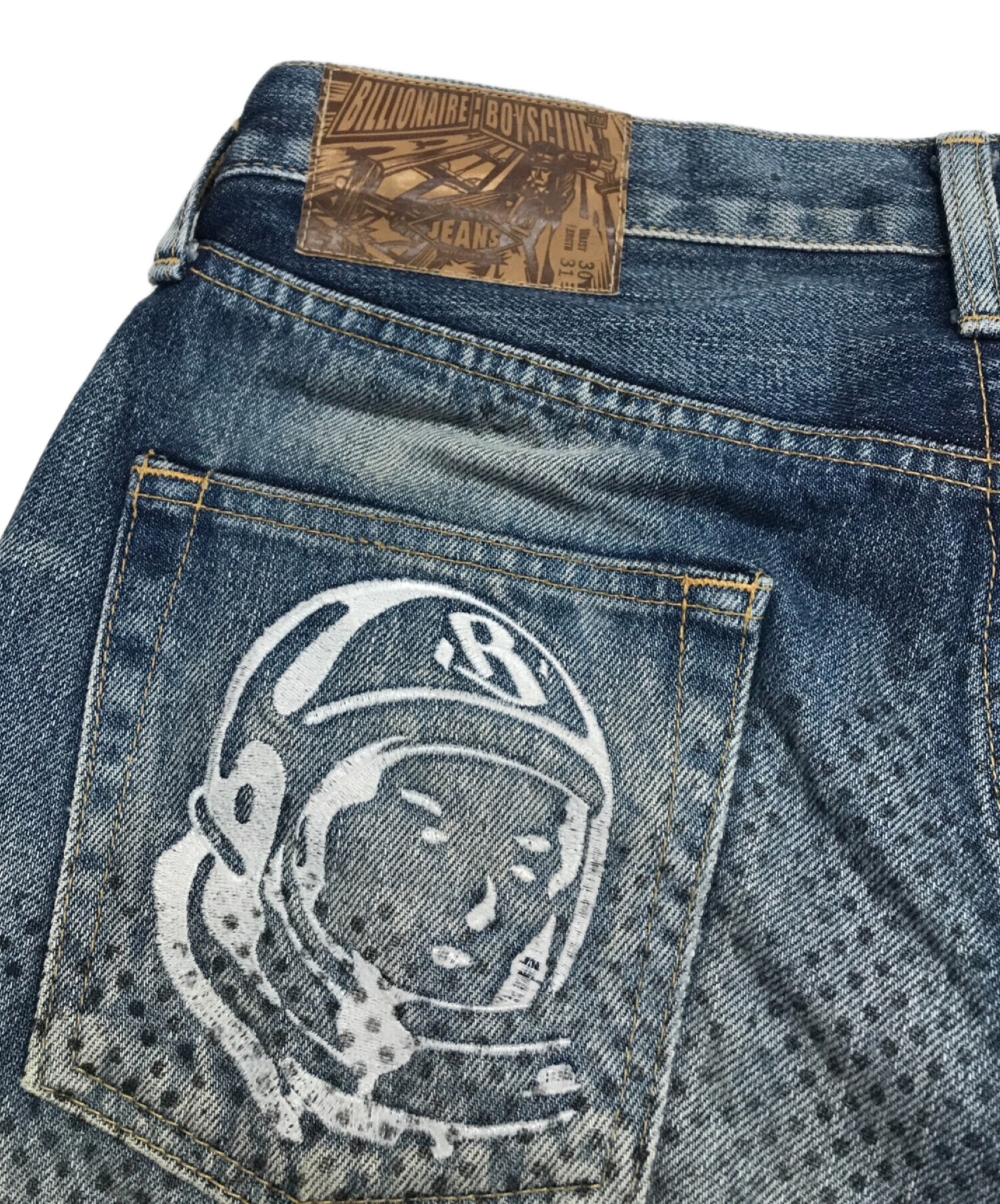 BILLIONAIRE BOYS CLUB (ビリオネアボーイズクラブ) ドットデニムパンツ ブルー サイズ:S