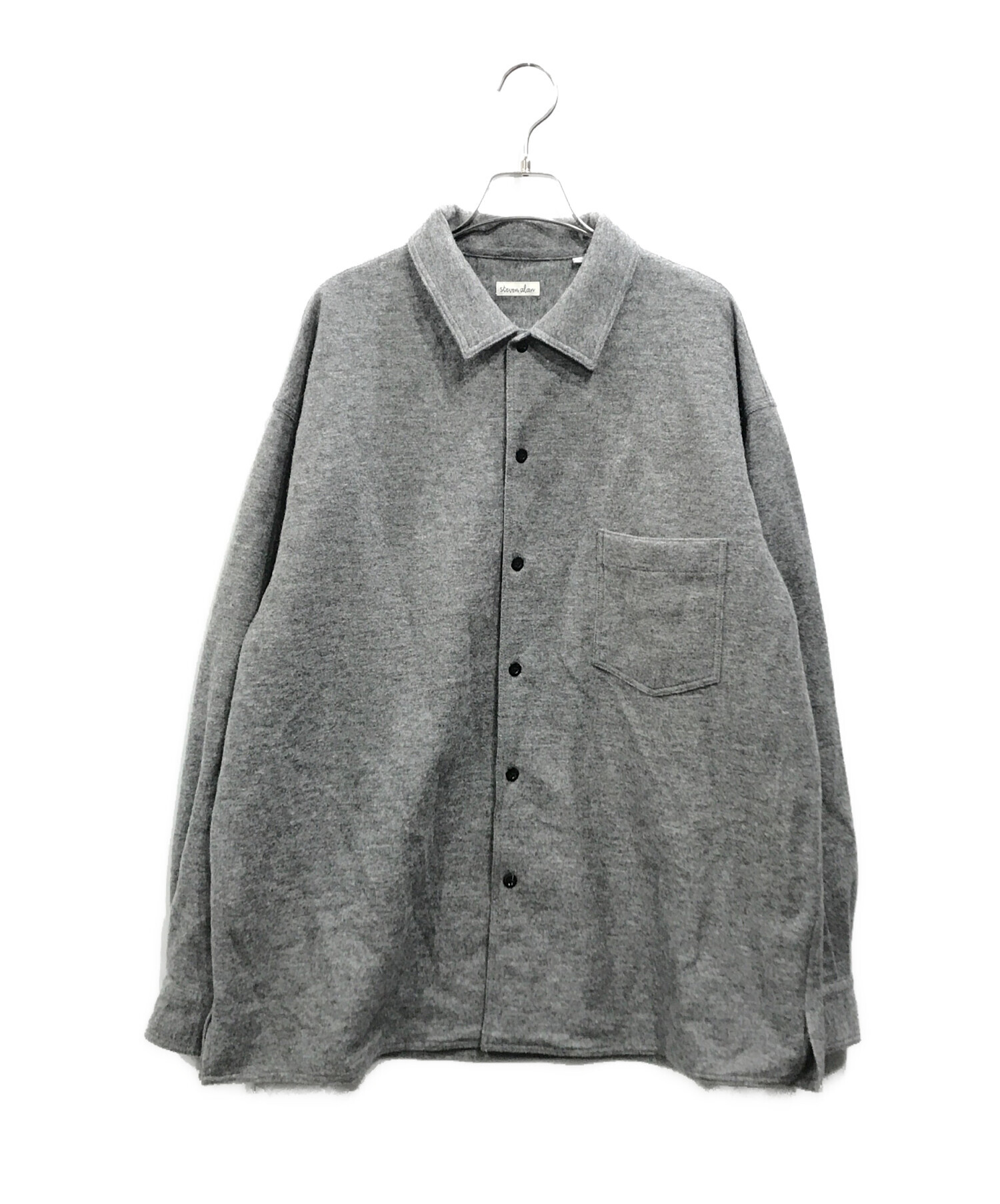 STEVEN ALAN (スティーブンアラン) W/NYLN TRIPLE-STICH CAMP COLLAR SHIRT グレー サイズ:Ｌ