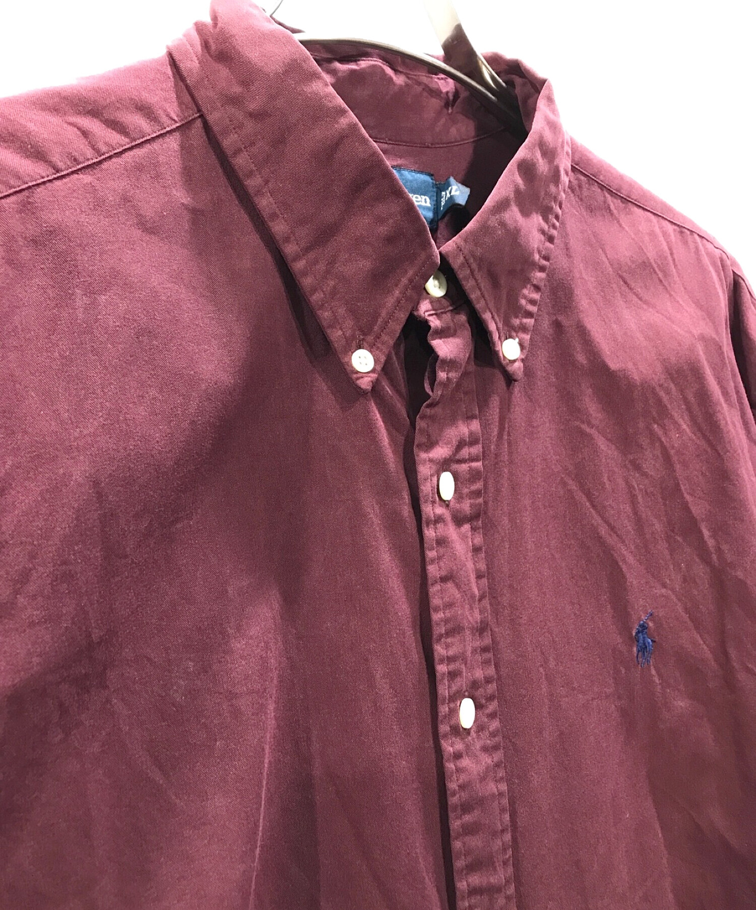 中古・古着通販】RALPH LAUREN (ラルフローレン) 90S ボタンダウンシャツ ビッグシャツ ワインレッド サイズ:XL｜ブランド・古着通販  トレファク公式【TREFAC FASHION】スマホサイト