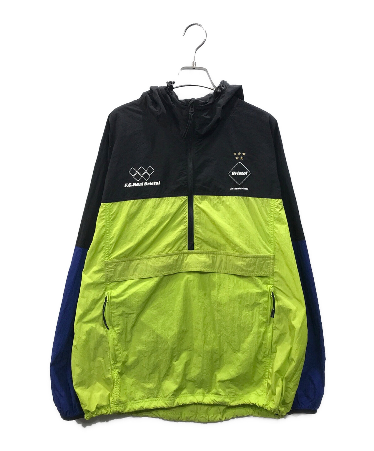 中古・古着通販】F.C.R.B. (エフシーアールビー) MESH BACK POCKET ANORAK アノラックパーカー ブラック×イエロー  サイズ:S｜ブランド・古着通販 トレファク公式【TREFAC FASHION】スマホサイト