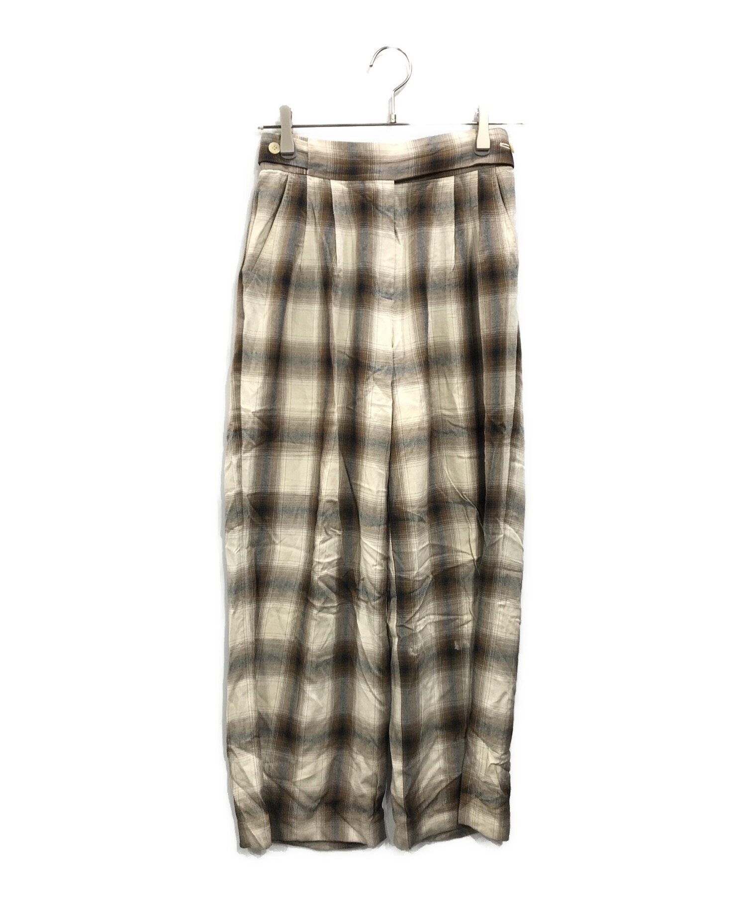 中古・古着通販】PHEENY (フィーニー) Rayon ombre check 2tuck slacks ベージュ サイズ:1｜ブランド・古着通販  トレファク公式【TREFAC FASHION】スマホサイト