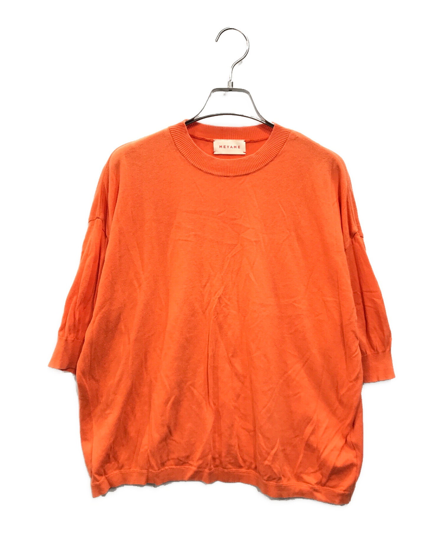 中古・古着通販】MEYAME (メヤメ) COTTON KNIT TEE オレンジ サイズ:Free｜ブランド・古着通販 トレファク公式【TREFAC  FASHION】スマホサイト