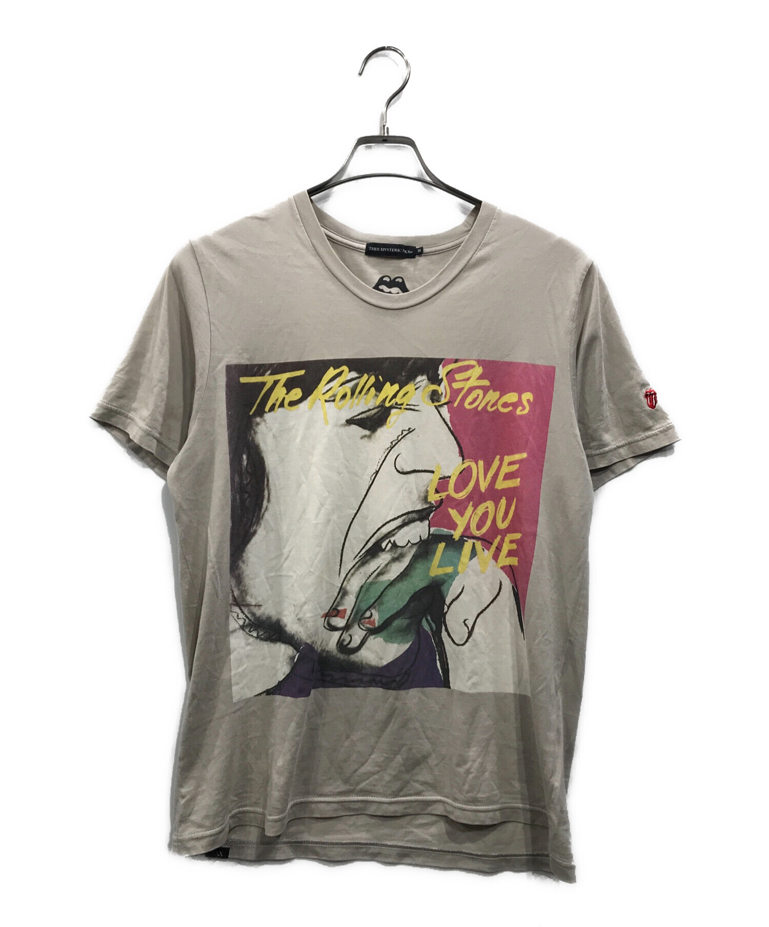 Hysteric Glamour (ヒステリックグラマー) ROLLING STONES (ローリングストーンズ) Tシャツ ベージュ サイズ:Ｍ