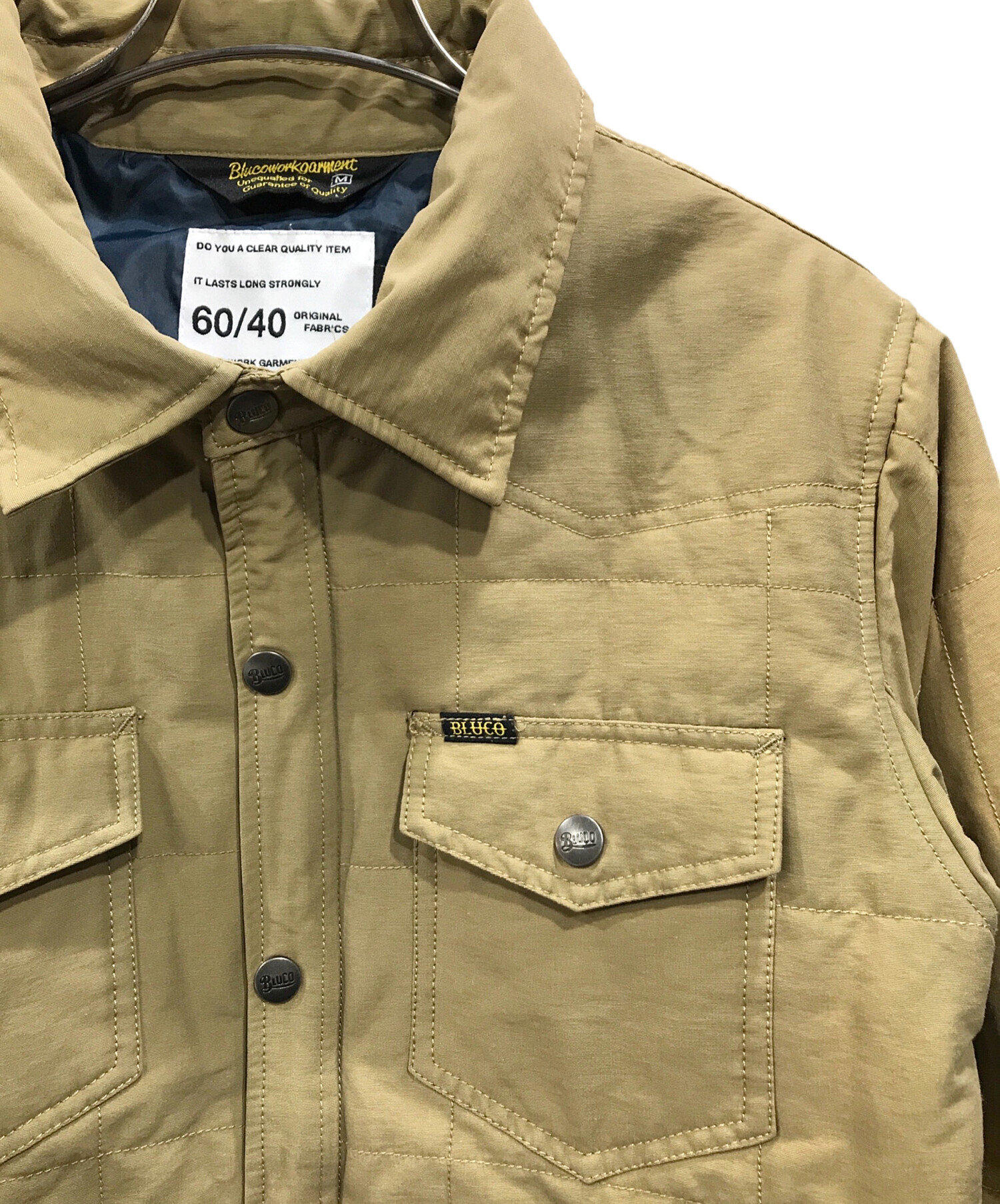 中古・古着通販】BLUCO WORK GARMENT (ブルコ ワーク ガーメント) 60/40キルティングジャケット ブラウン サイズ:M｜ブランド・古着通販  トレファク公式【TREFAC FASHION】スマホサイト