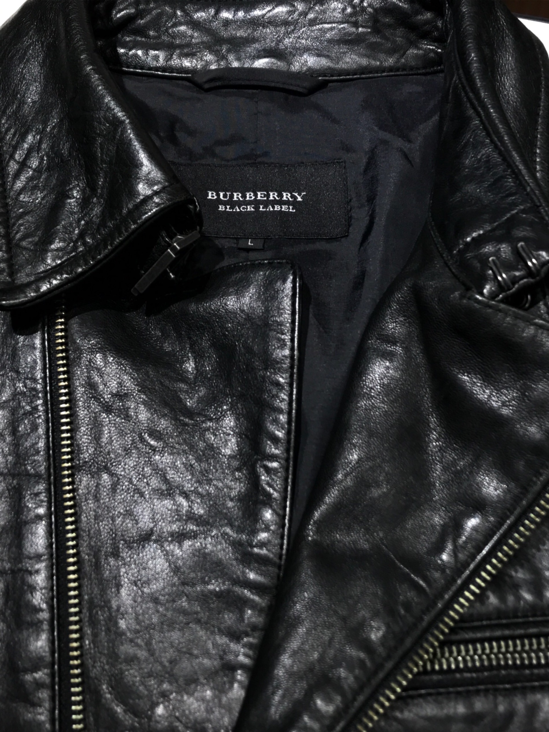 中古・古着通販】BURBERRY BLACK LABEL (バーバリーブラックレーベル) ライダースジャケット ブラック サイズ:L｜ブランド・古着通販  トレファク公式【TREFAC FASHION】スマホサイト