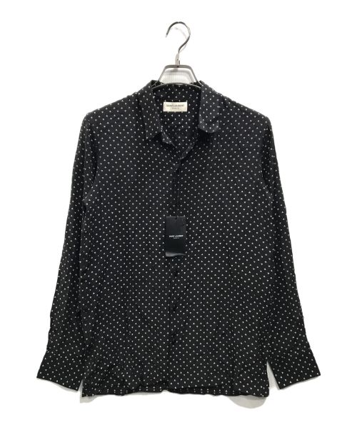 【中古・古着通販】Saint Laurent Paris (サンローランパリ) 総柄シルクシャツ ブラック サイズ:38 未使用品｜ブランド・古着通販  トレファク公式【TREFAC FASHION】スマホサイト