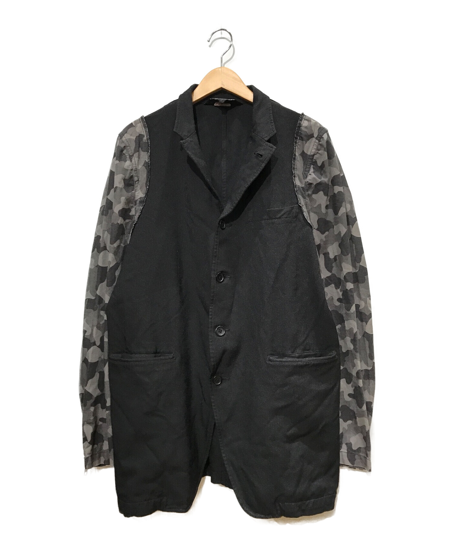 BLACK COMME des GARCONS (ブラック コムデギャルソン) 袖切り替えジャケット ブラック サイズ:M