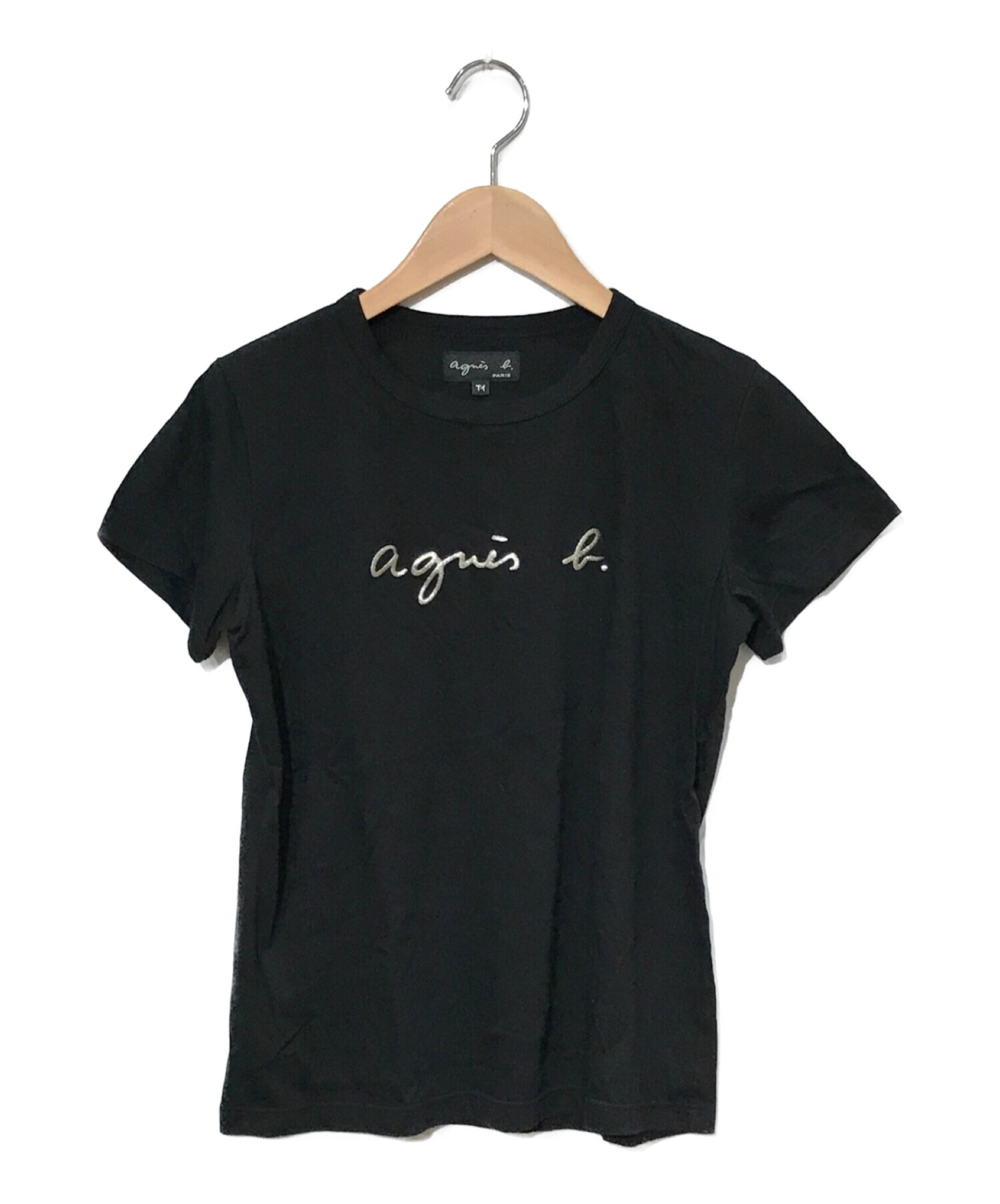 agnes b (アニエスベー) プリントTシャツ ブラック サイズ:T1