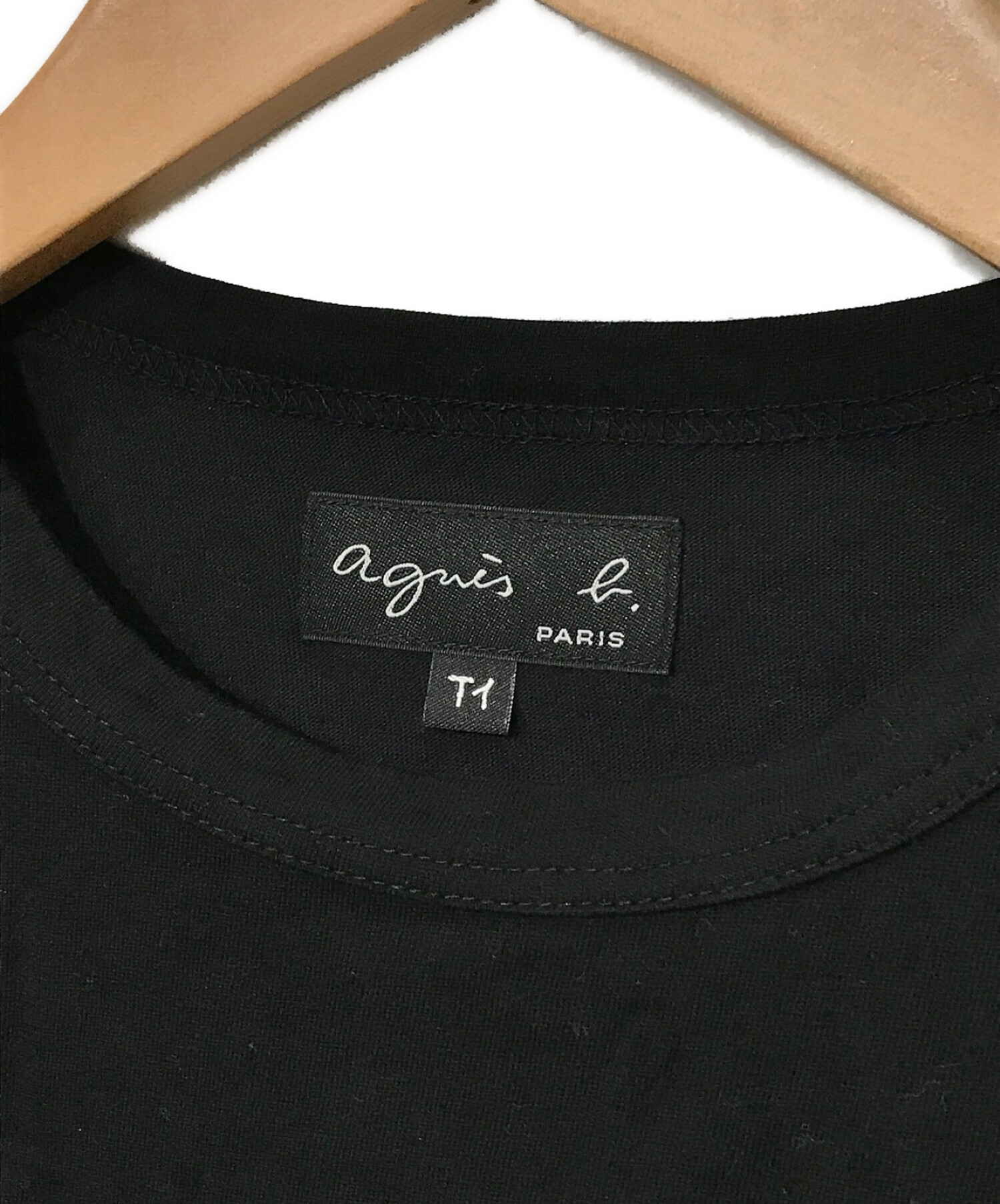 中古・古着通販】agnes b (アニエスベー) プリントTシャツ ブラック