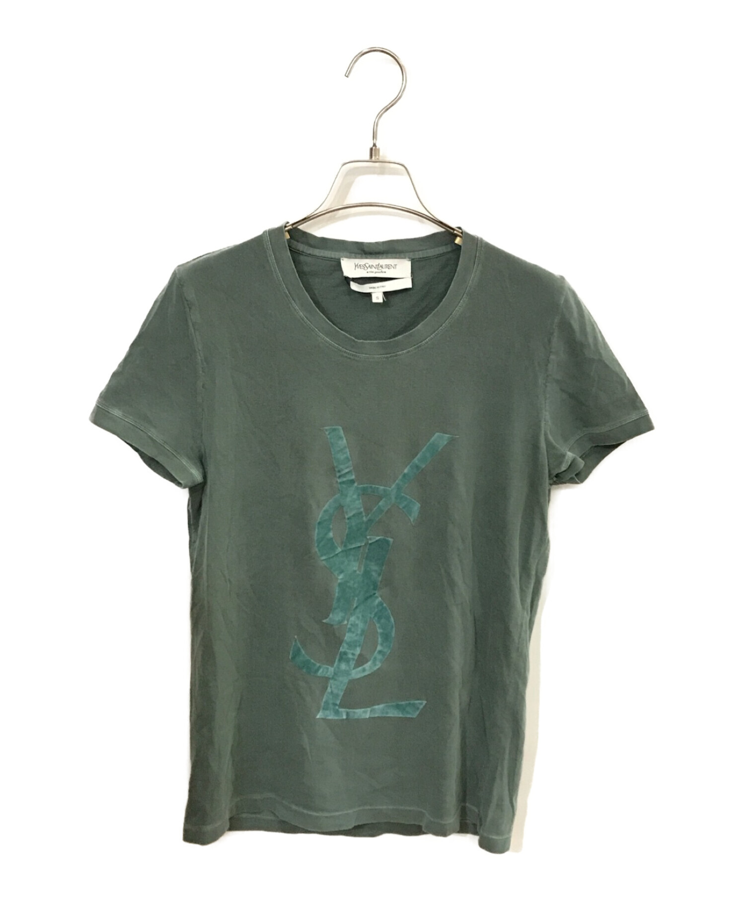 Yves Saint Laurent (イヴサンローラン) プリントTシャツ グリーン サイズ:S