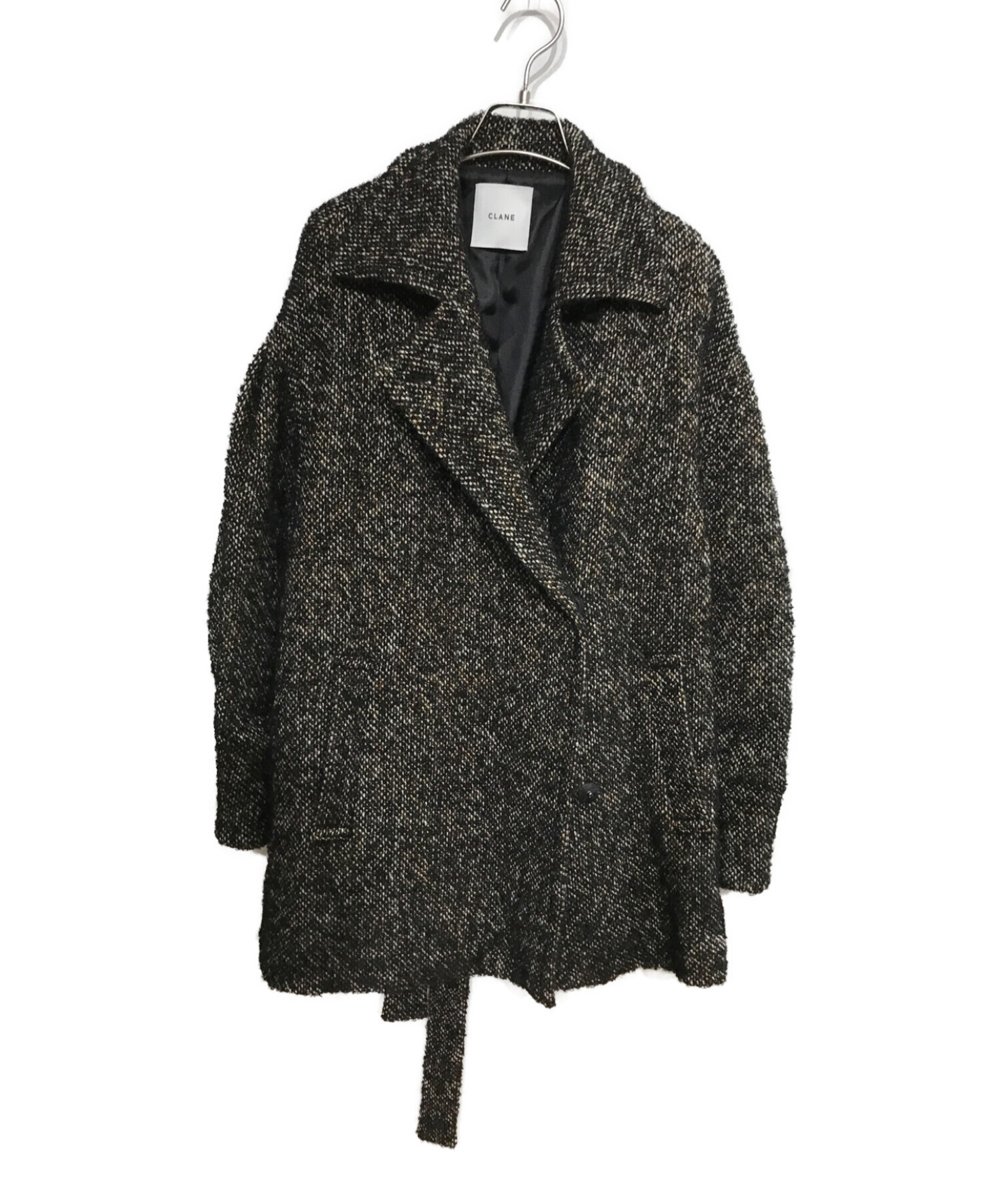 CLANE (クラネ) 21AW MIX LOOP TWEED BOX COAT ブラウン サイズ:1