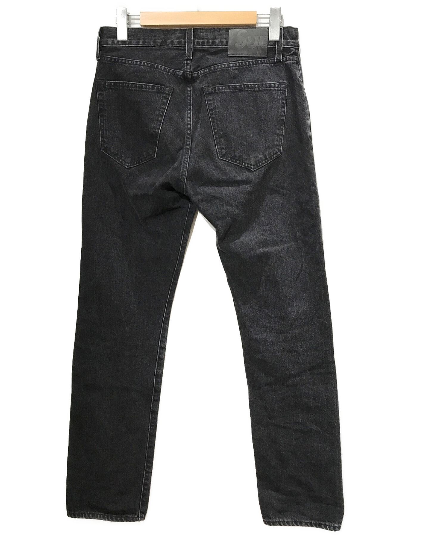 SUPREME (シュプリーム) Stone Washed Black Slim Jeans ブラック サイズ:30