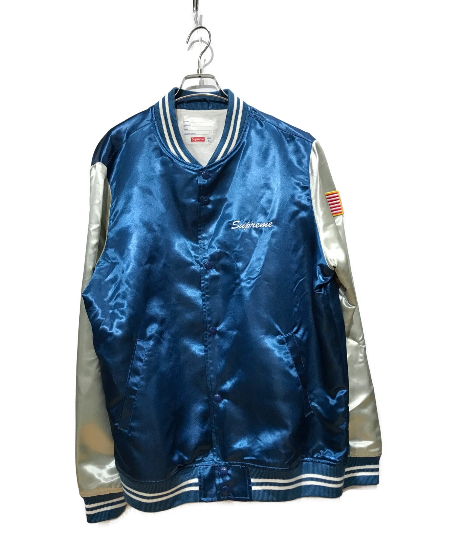 Supreme (シュプリーム) Satin club jacket ブルー サイズ:XL