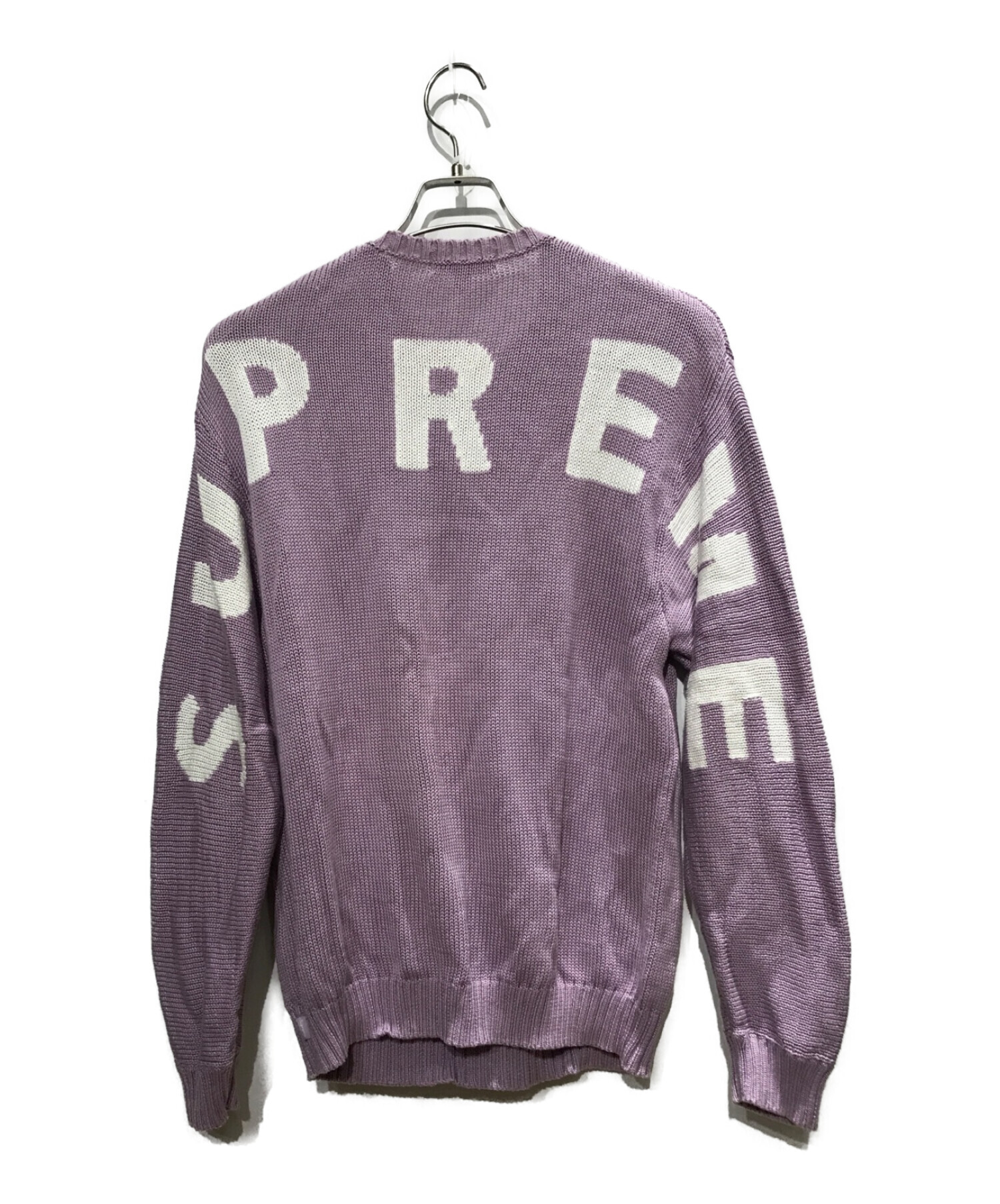 Mサイズ Supreme back logo sweater Lilac 新品