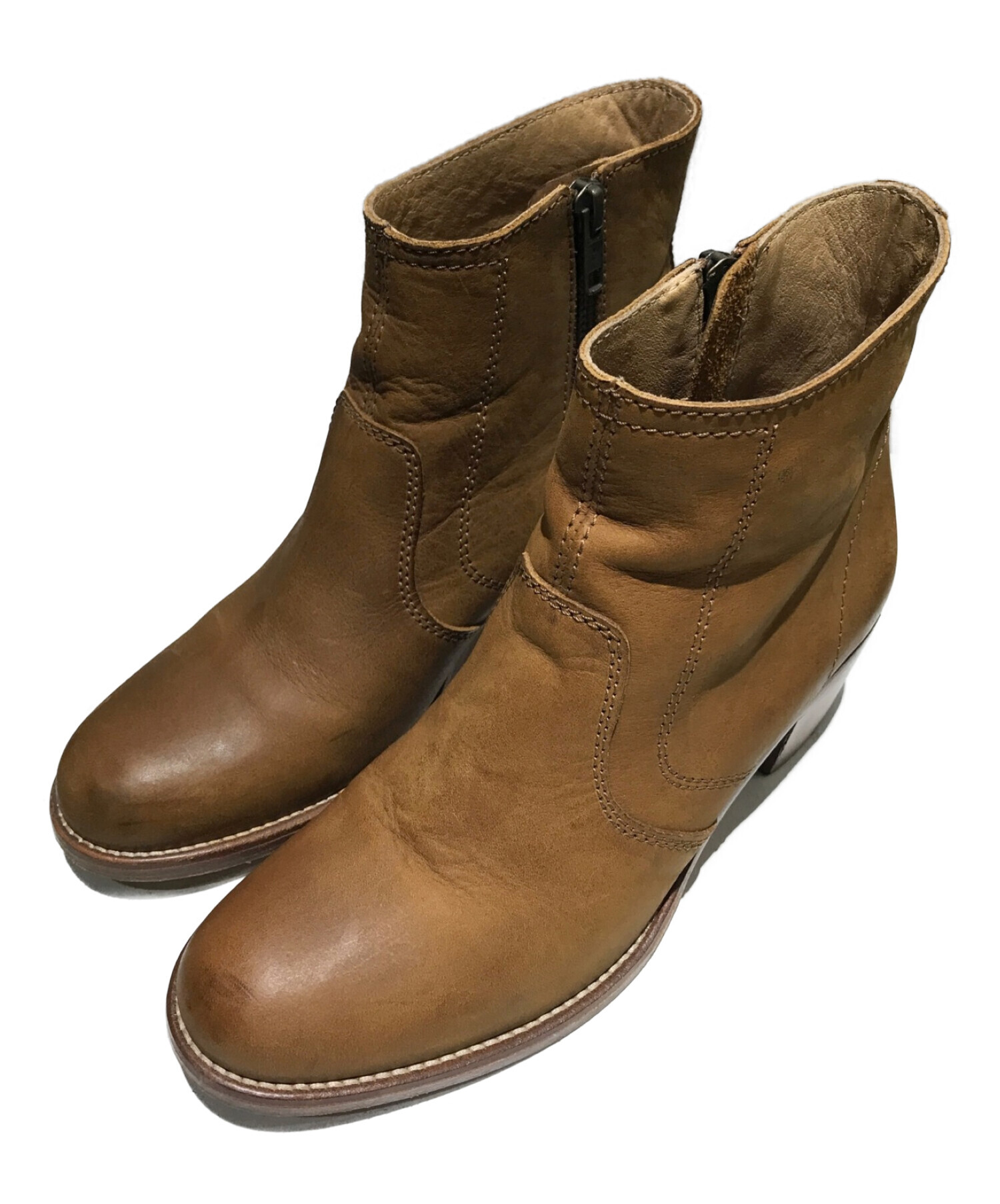 靴/シューズA.P.C. サイドゴア ブーツ ラバーソール ブラウン 茶色 ポルトガル製