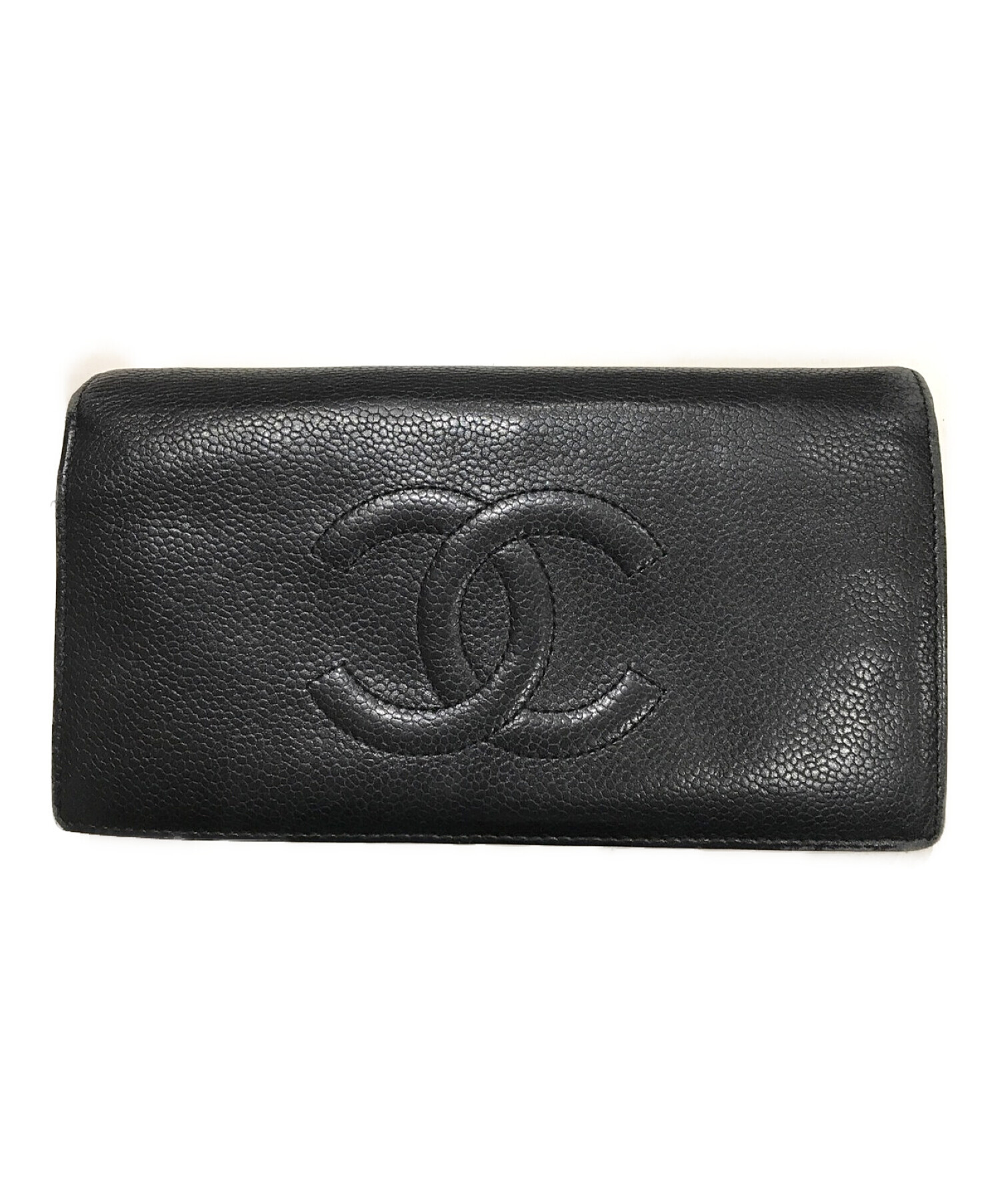 中古・古着通販】CHANEL (シャネル) キャビアスキンココマーク長財布