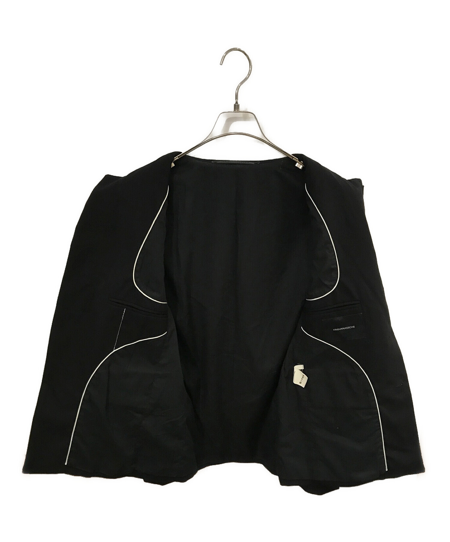【送料お得】KRISVANASSCHE テーラードジャケット　ブラック　ウール100 ジャケット・アウター