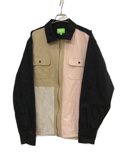 【中古・古着通販】HUF (ハフ) SPLIT ZIP WORK SHIRT マルチ