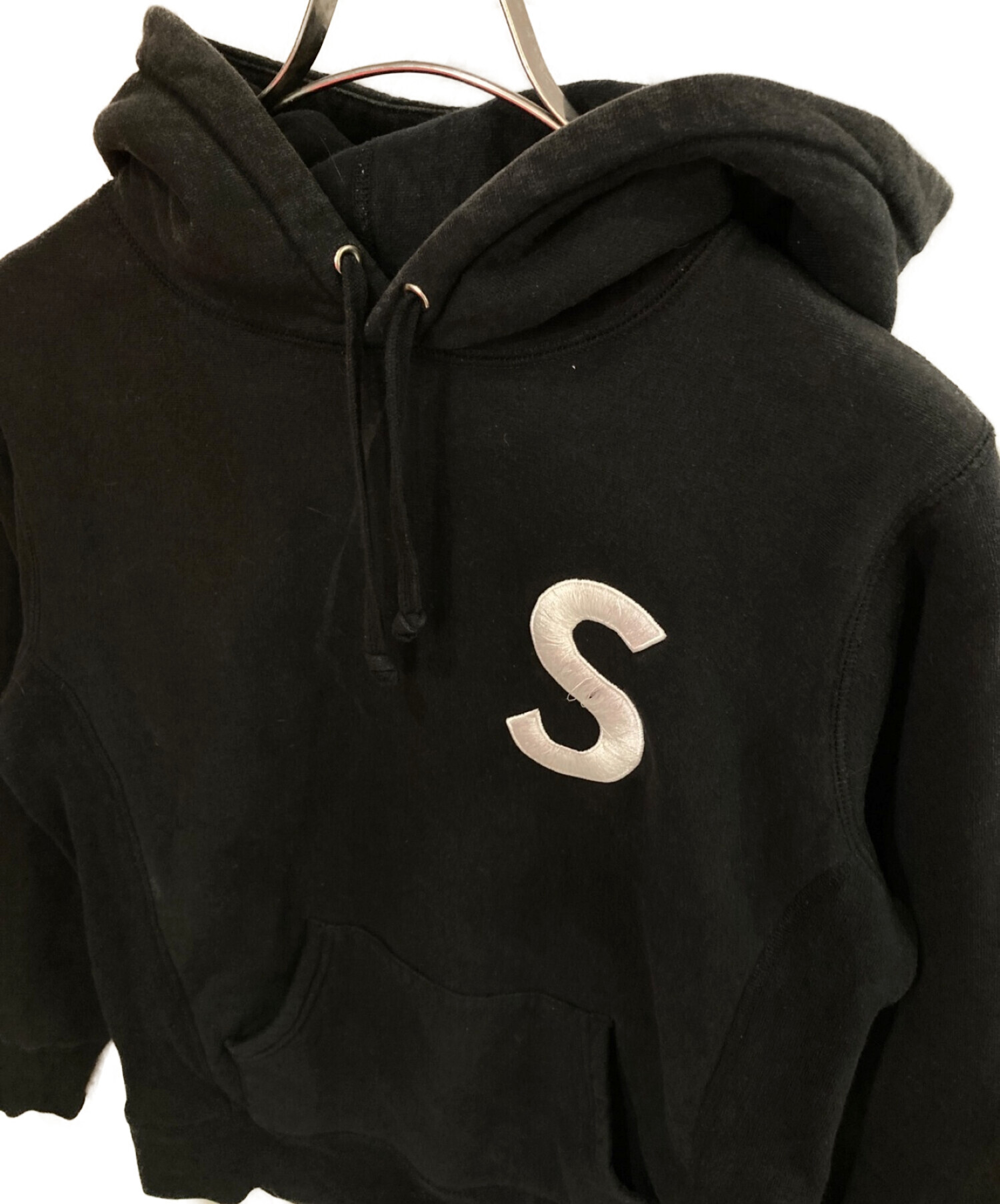 supreme Embossed Logo Hooded ブラック Sサイズ