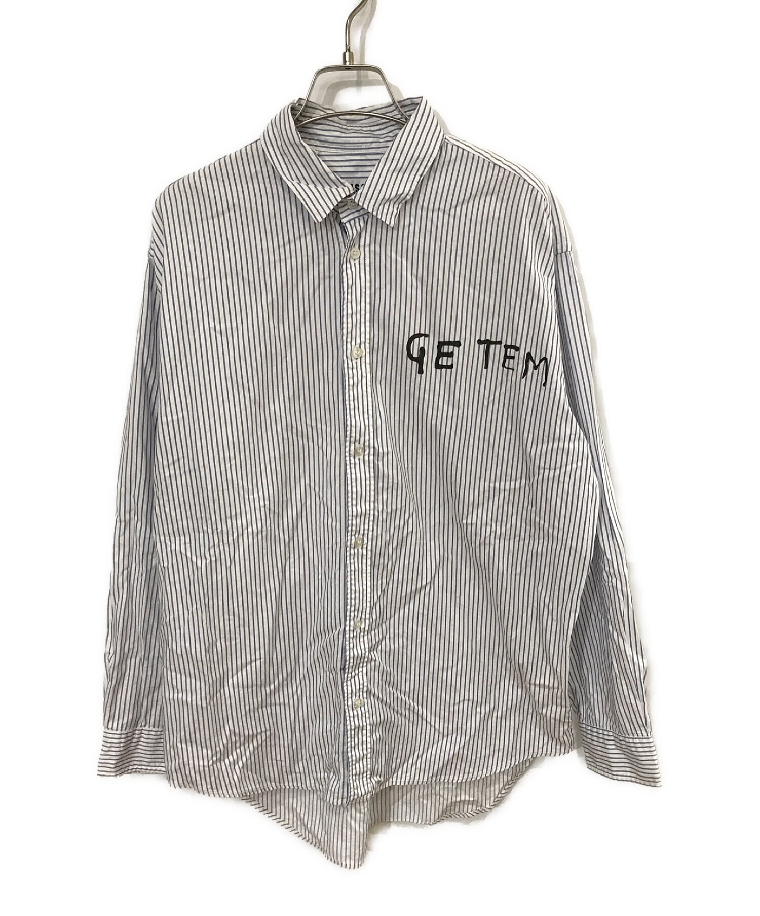 中古・古着通販】MSGM (エムエスジーエム) ストライプシャツ ブルー