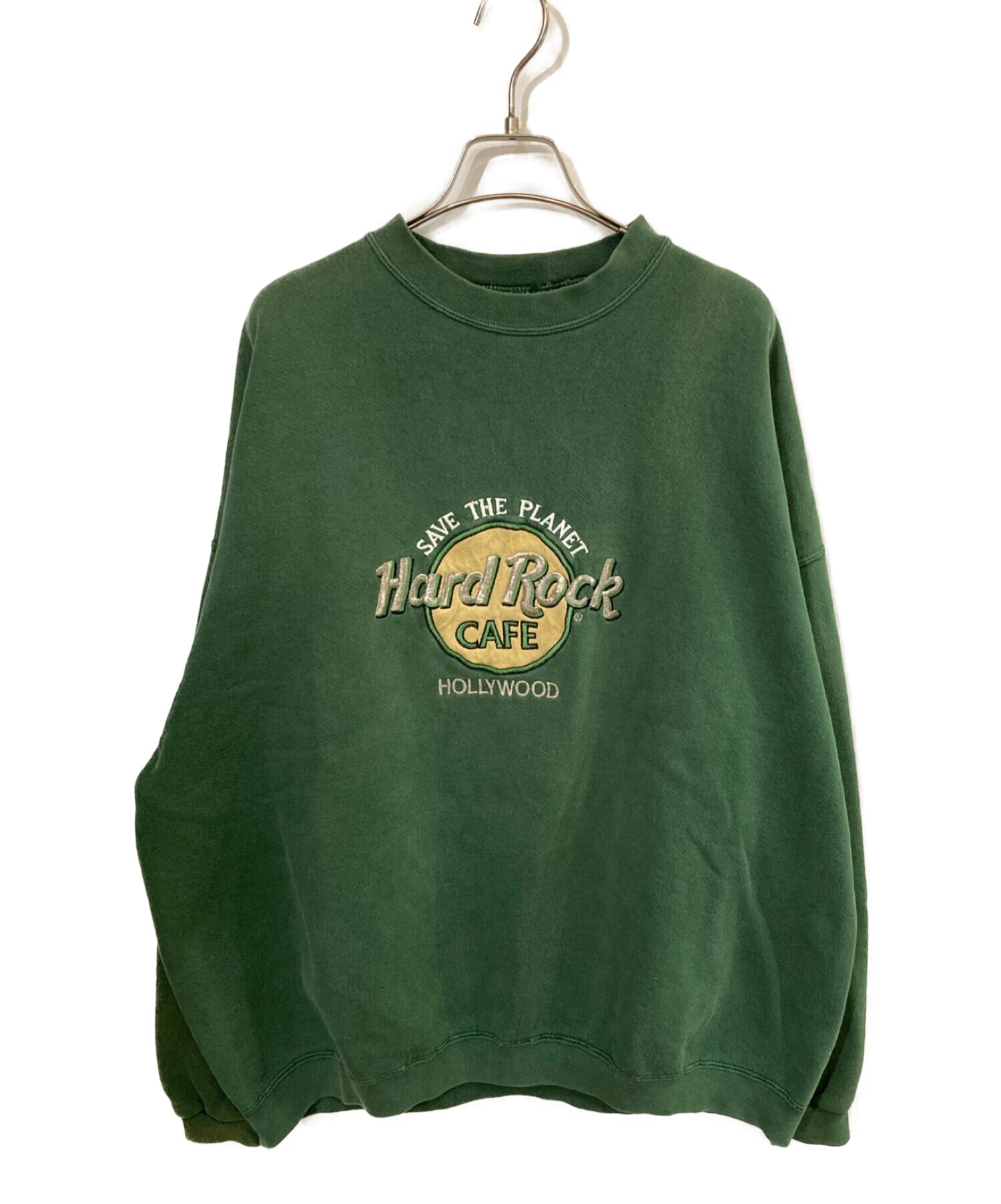 Hard Rock cafe (ハードロックカフェ) 刺繍スウェット グリーン サイズ:XL