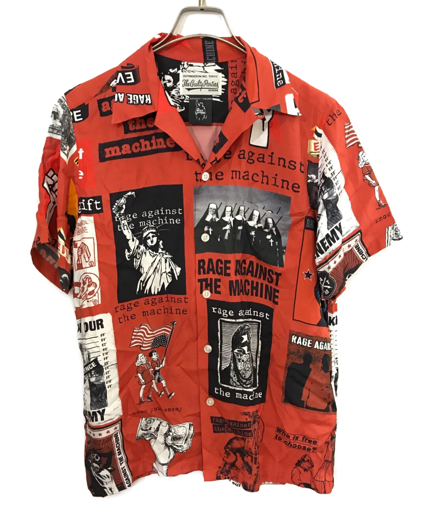 WACKO MARIA (ワコマリア) RAGE AGAINST THE MACHINE S/S HAWAIIAN SHIRT レッド サイズ:XS