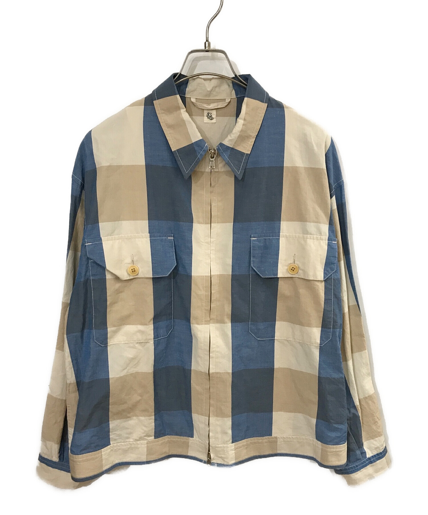 KAPTAIN SUNSHINE (キャプテンサンシャイン) シャツジャケット ブルー×ベージュ サイズ:40