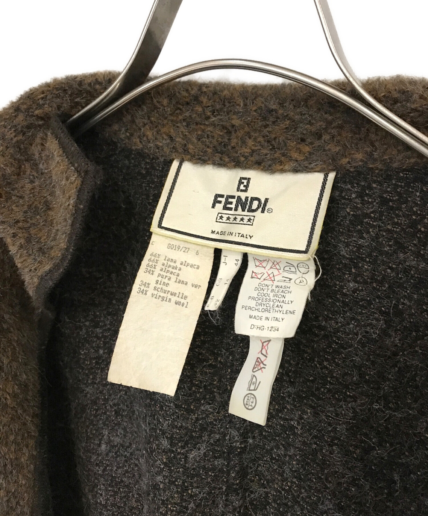 中古・古着通販】FENDI (フェンディ) アルパカコート ブラウン サイズ