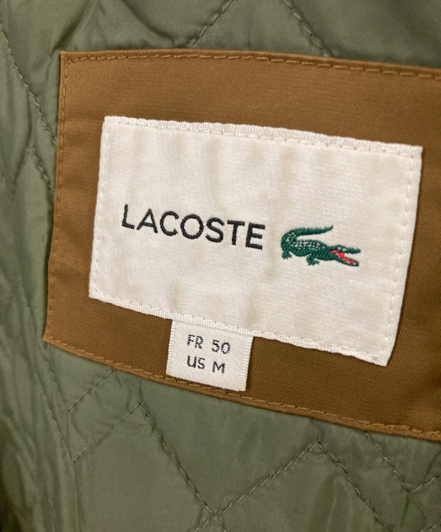 LACOSTE (ラコステ) リブキルティングボンバージャケット ブラウン サイズ:M