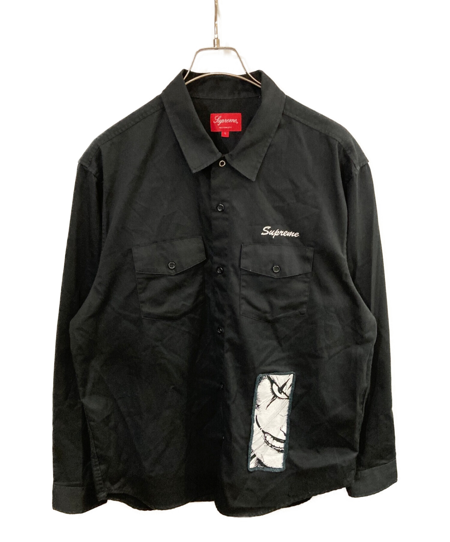 SUPREME (シュプリーム) ワークシャツ ブラック サイズ:L