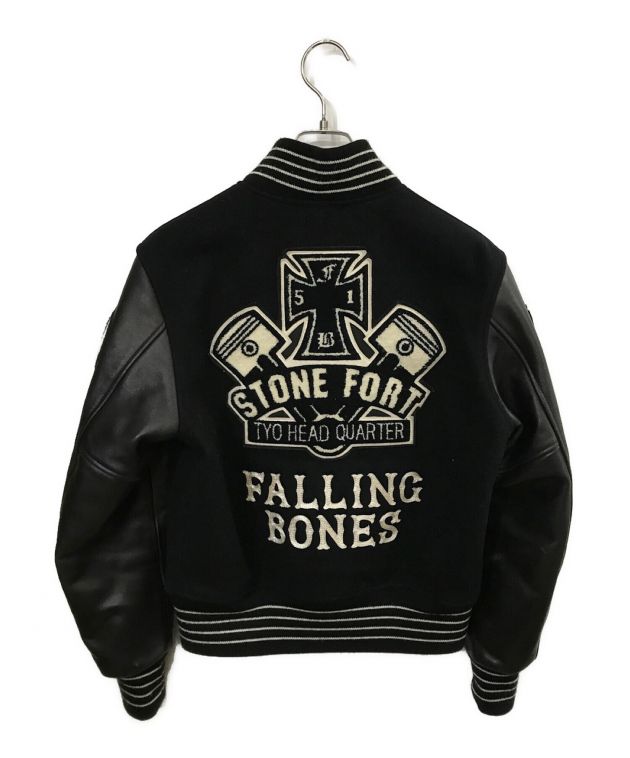 中古・古着通販】Falling Bones (フォーリングボーンズ) レザー切替スタジャン ブラック サイズ:36｜ブランド・古着通販  トレファク公式【TREFAC FASHION】スマホサイト