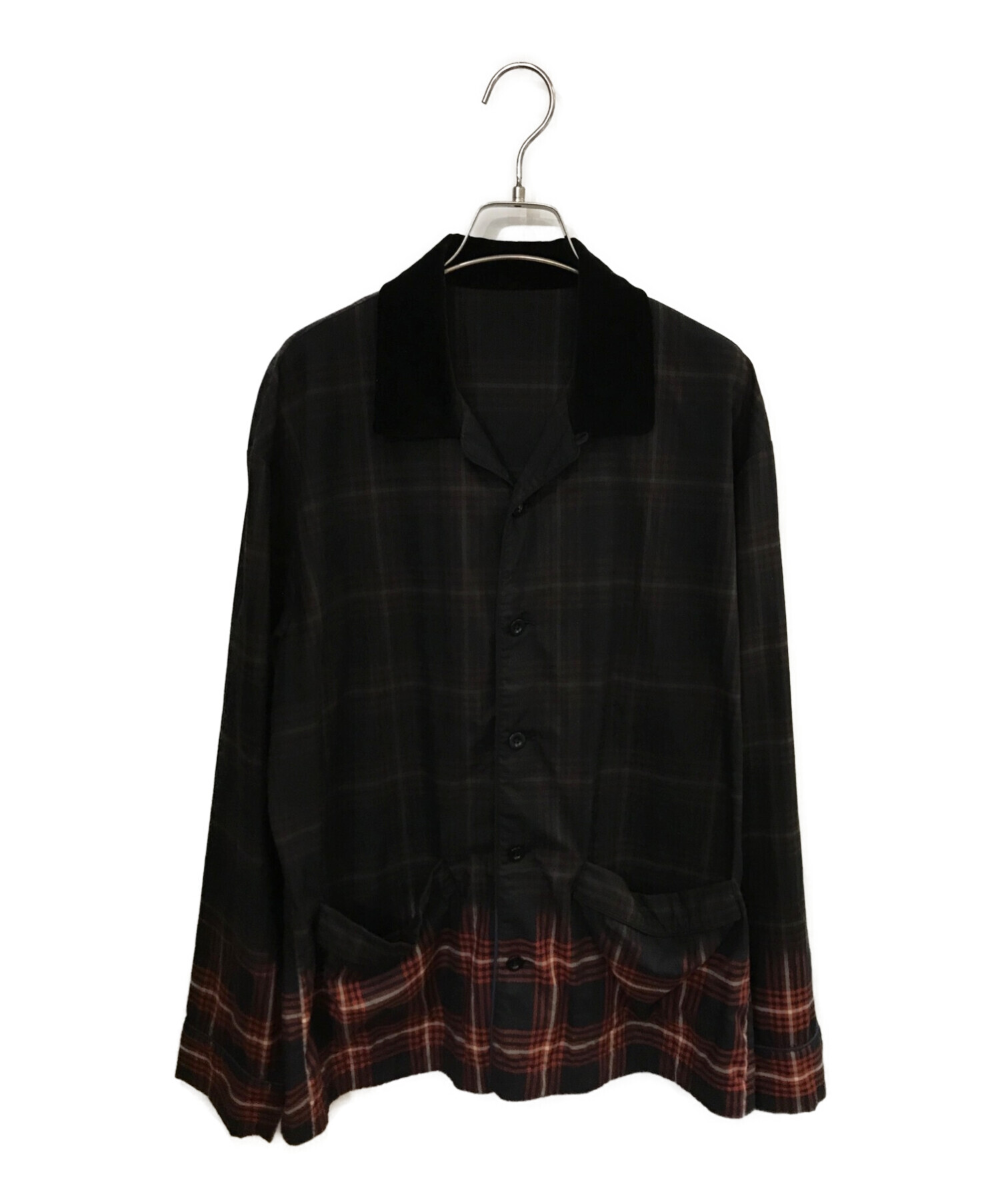中古・古着通販】sacai (サカイ) チェックシャツ ブラック サイズ:1