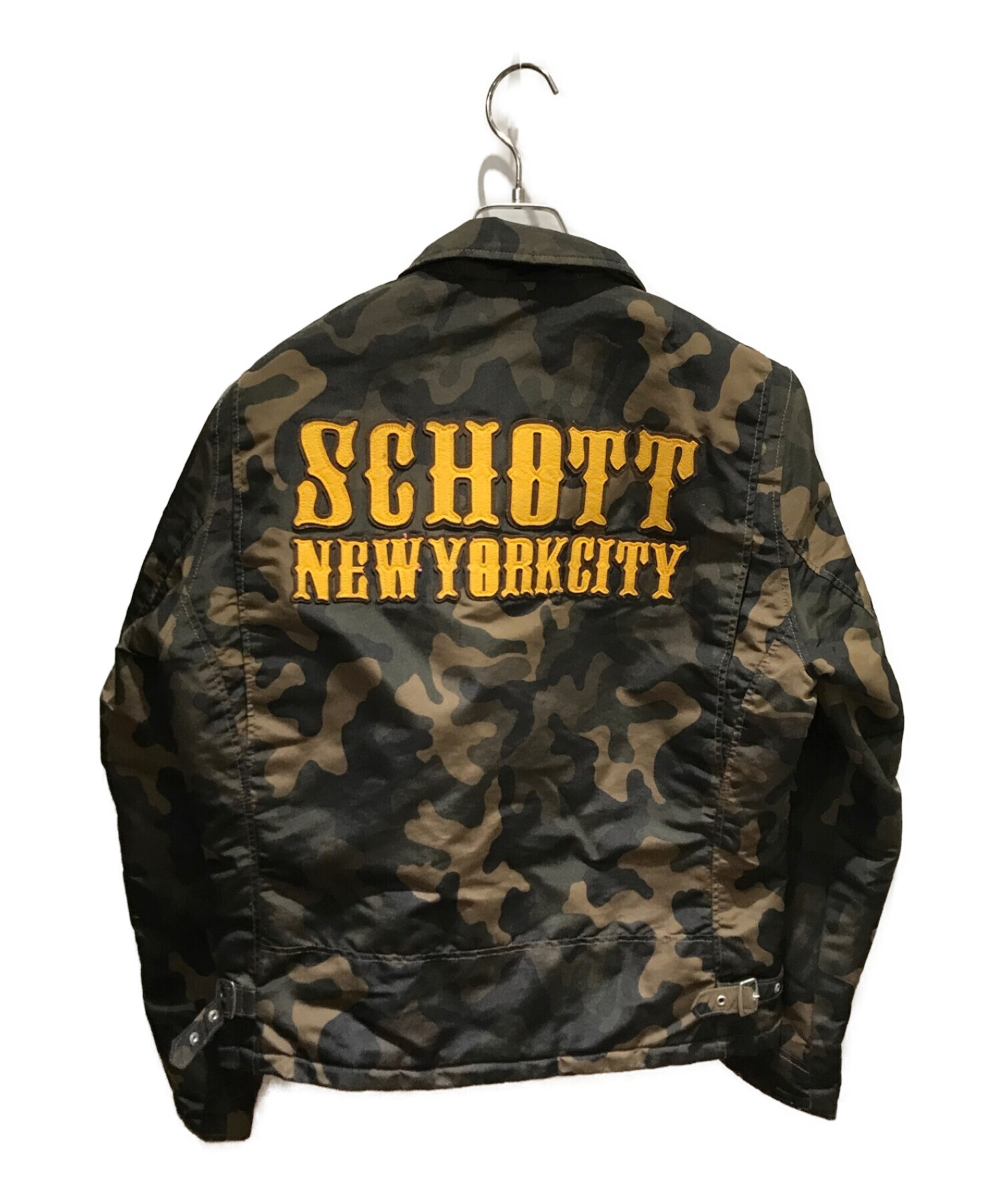 ナイロン100％裏地中綿Schott Nylon Trucker jacket 迷彩 カモ Mサイズ